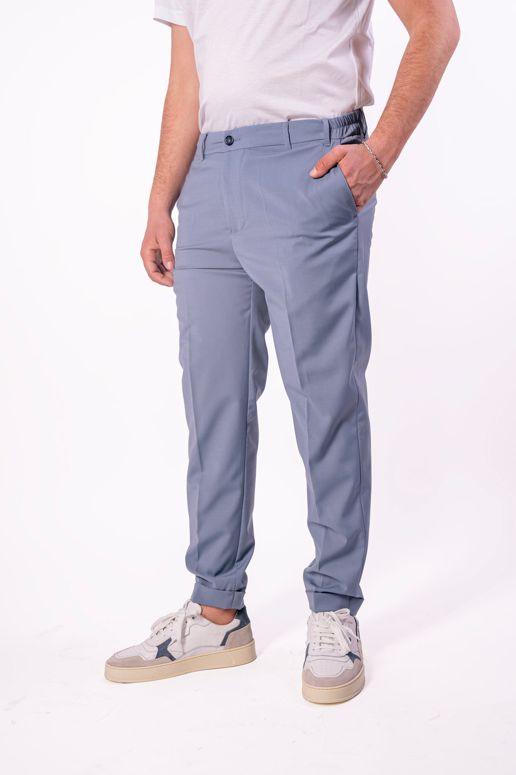 Pantalaccio con elastico laterale in fresco lana