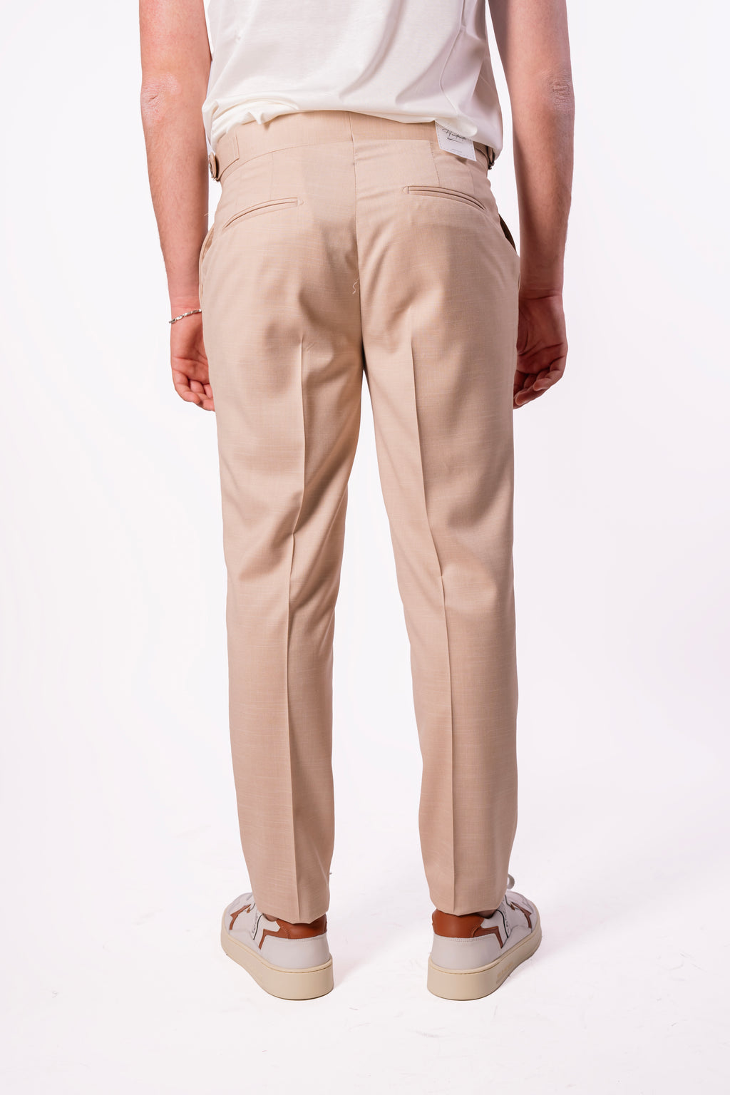 Pantalone vita alta fiammato
