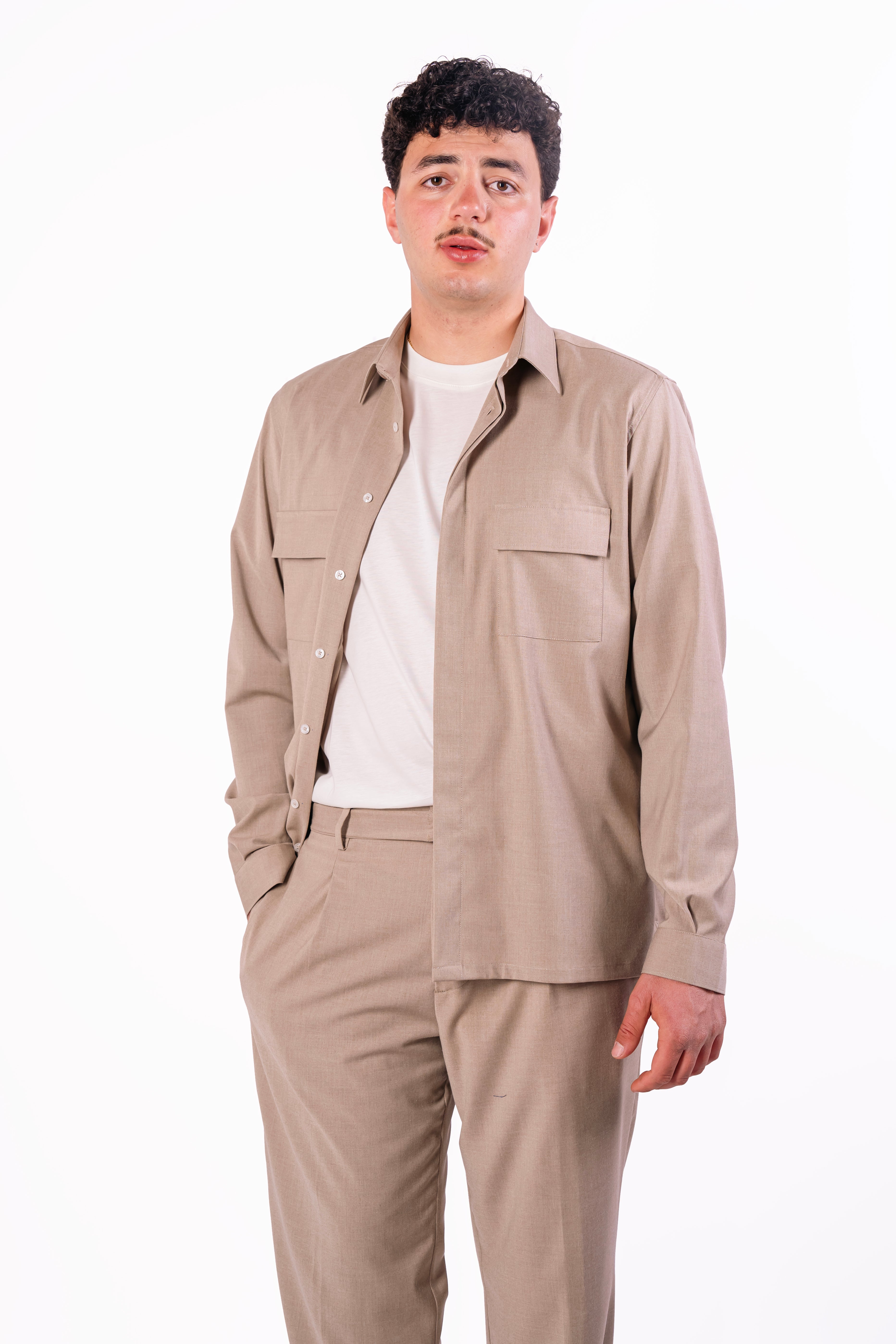 Camicia free jacket Kerinci in fresco lana