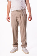 Pantalone con cinturino in fresco lana