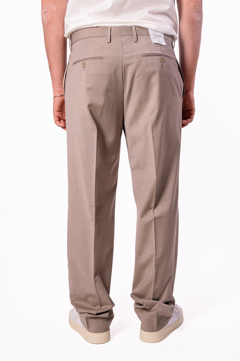 Pantalone baggy fit in fresco lana