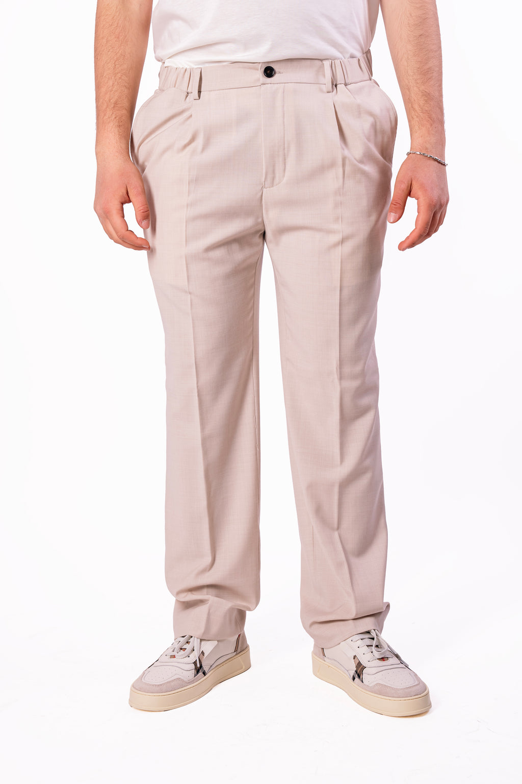 Pantalone con elastico laterale regular-fit