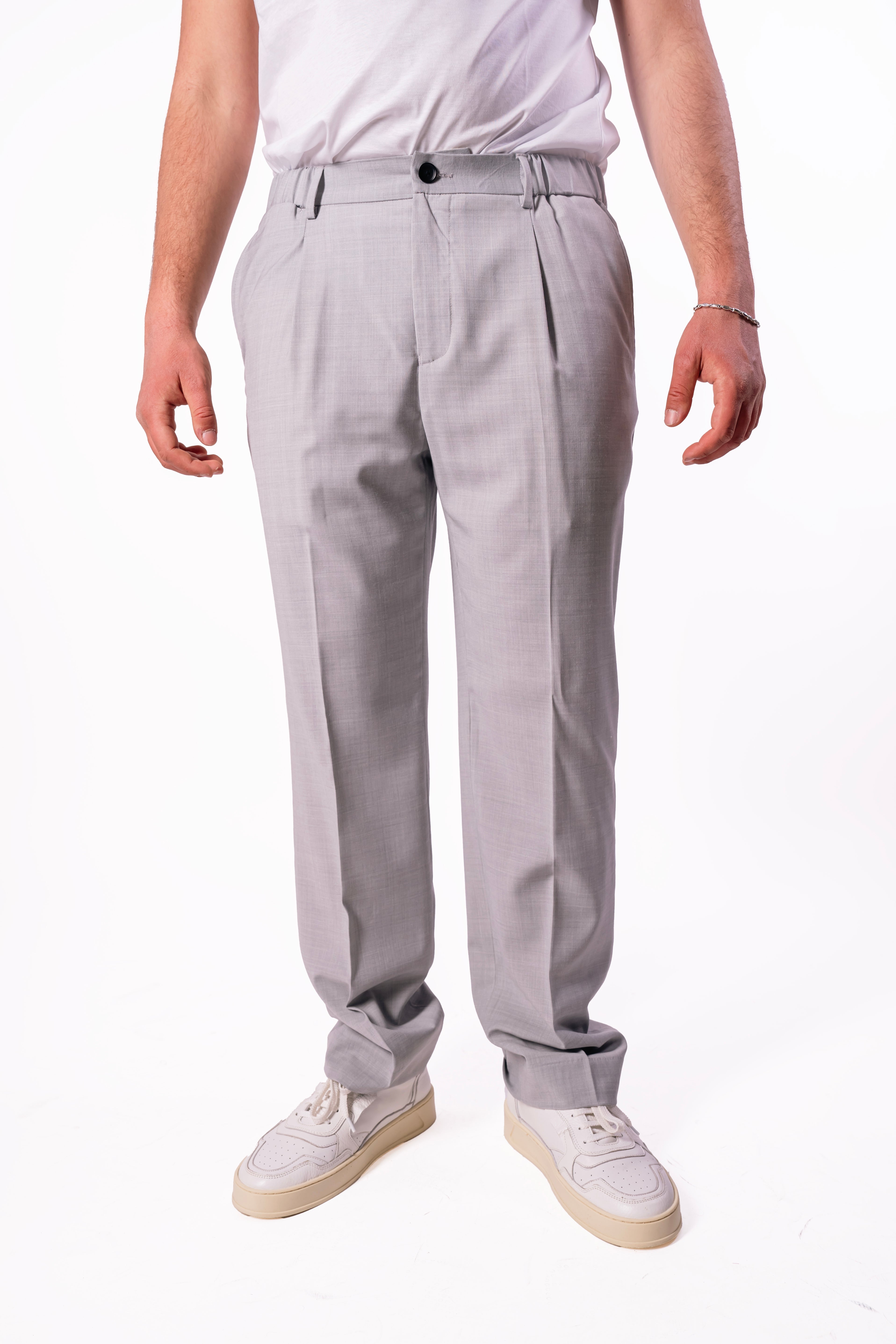 Pantalone con elastico laterale regular-fit