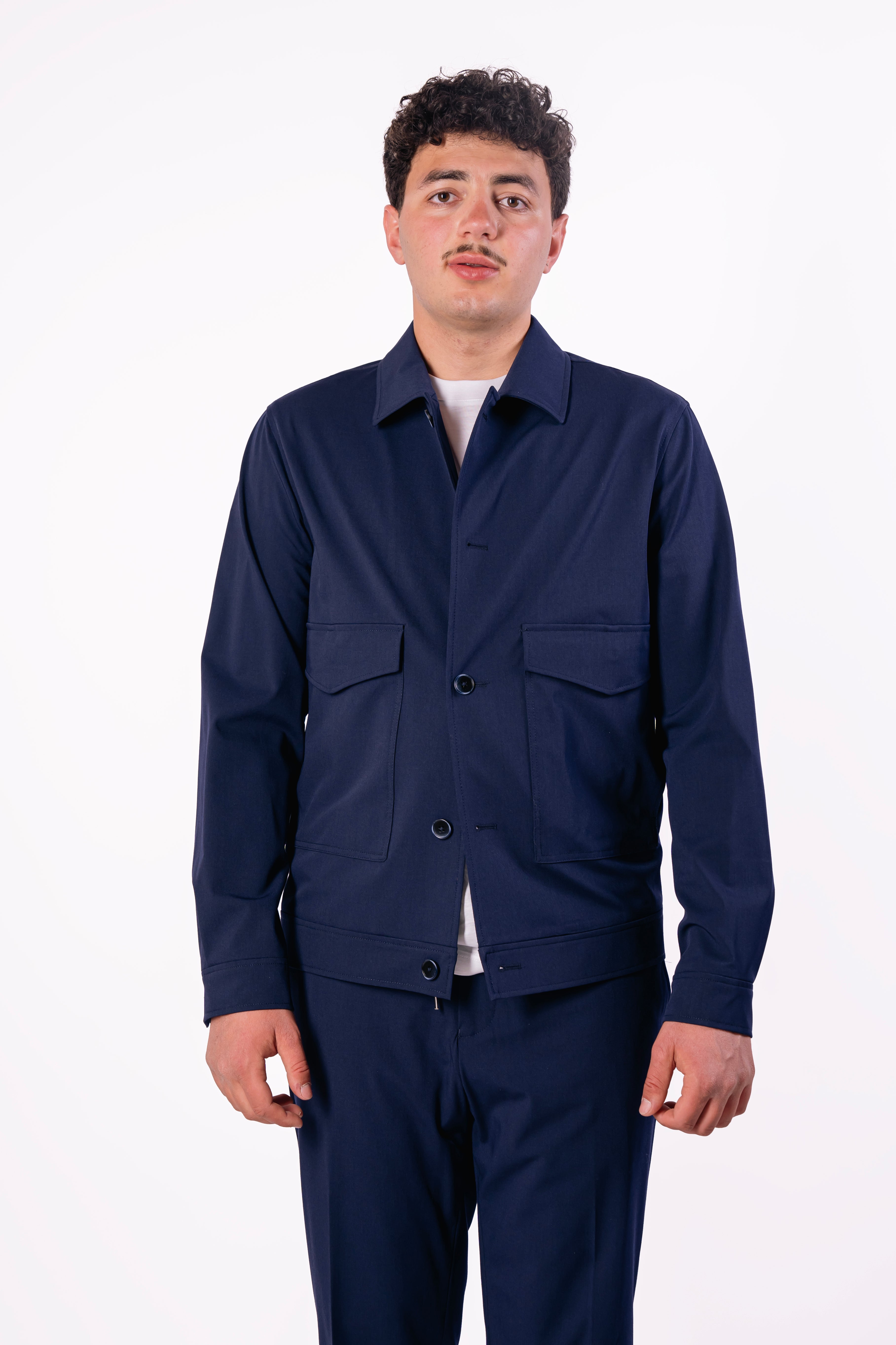 Free jacket con doppio tascone