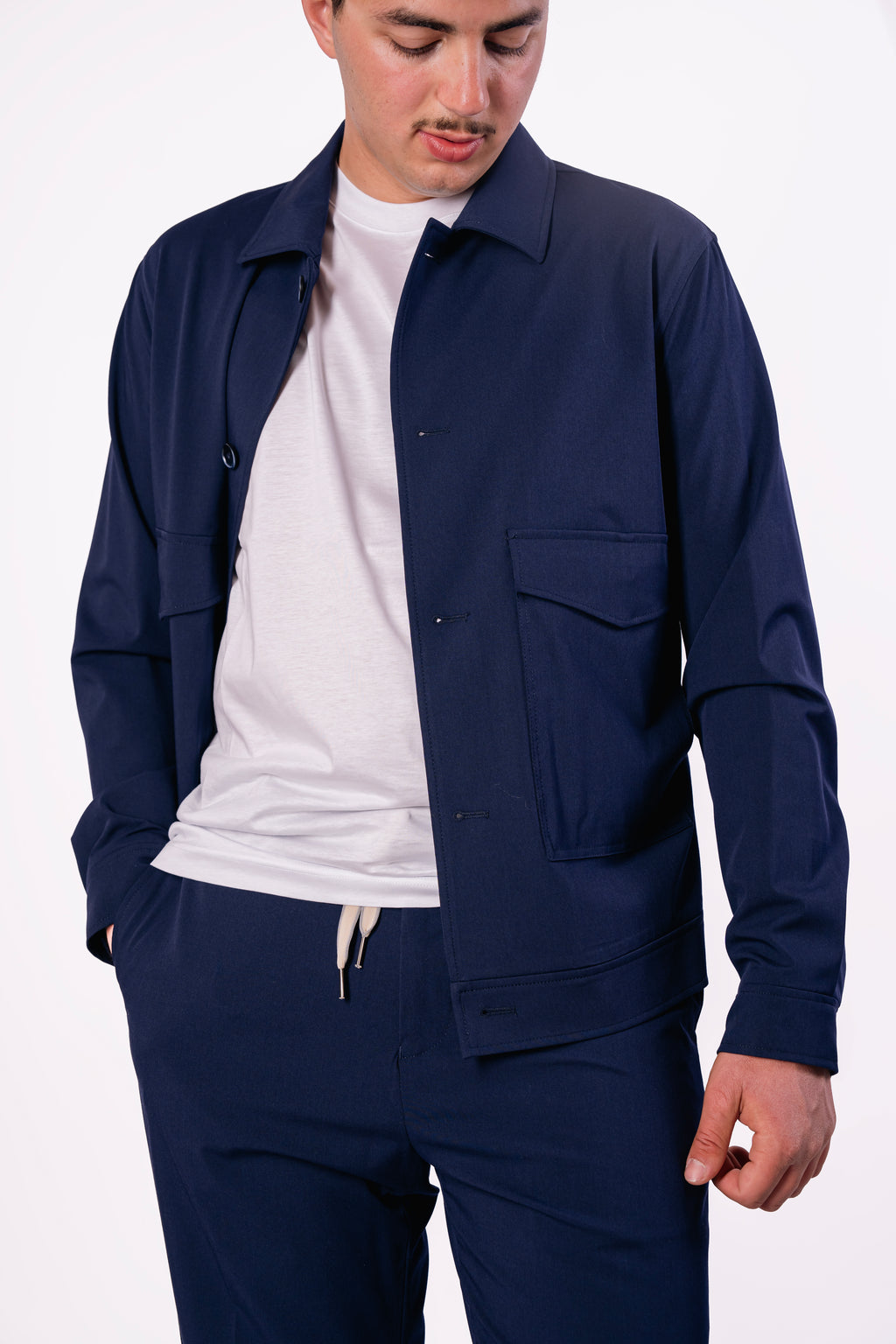 Free jacket con doppio tascone