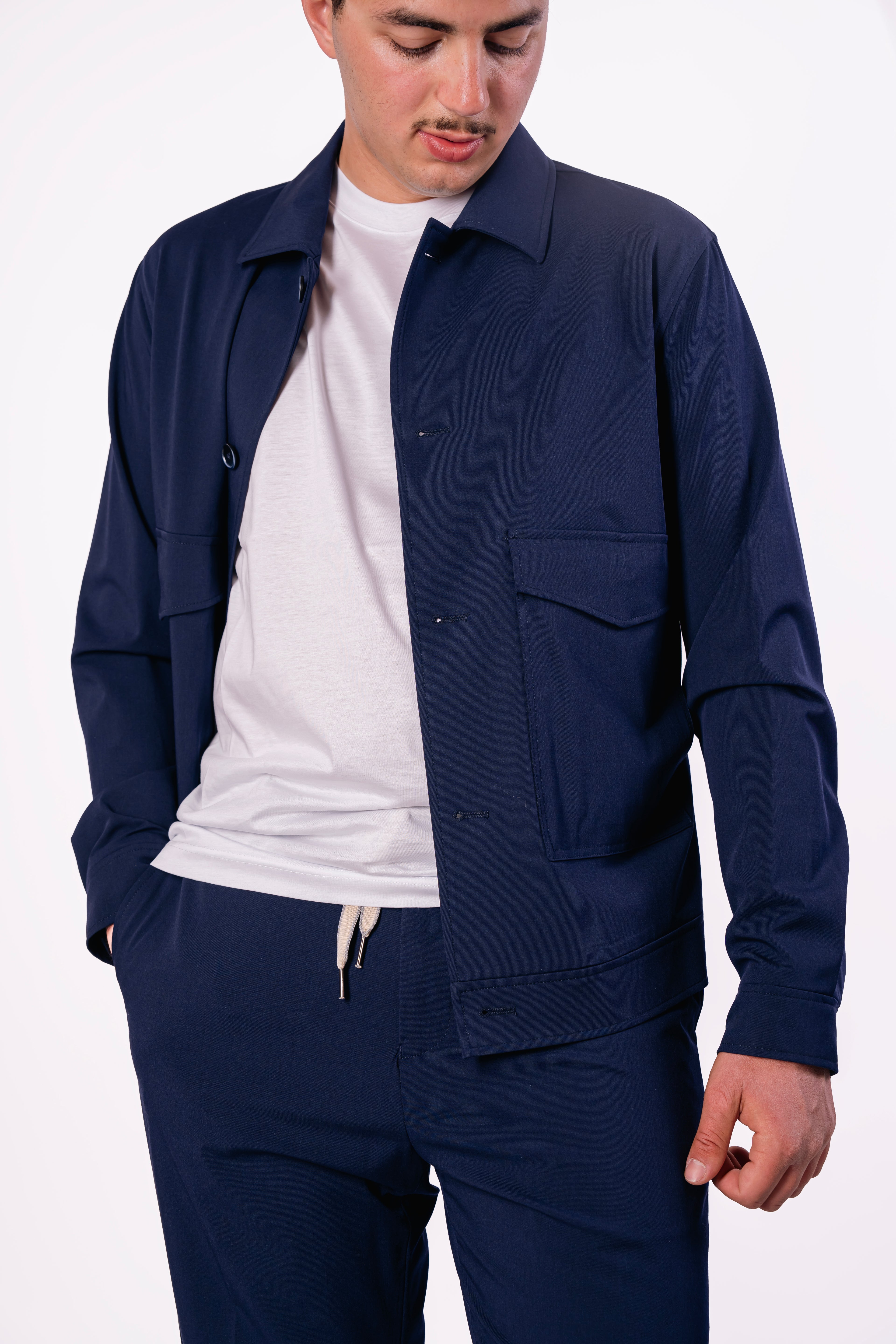 Free jacket con doppio tascone
