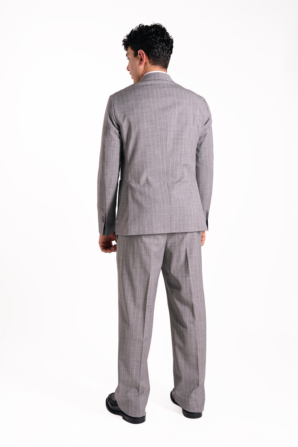 Pantalone gessato in fresco lana