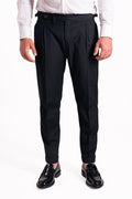 Pantalone in fresco lana con doppia fibia