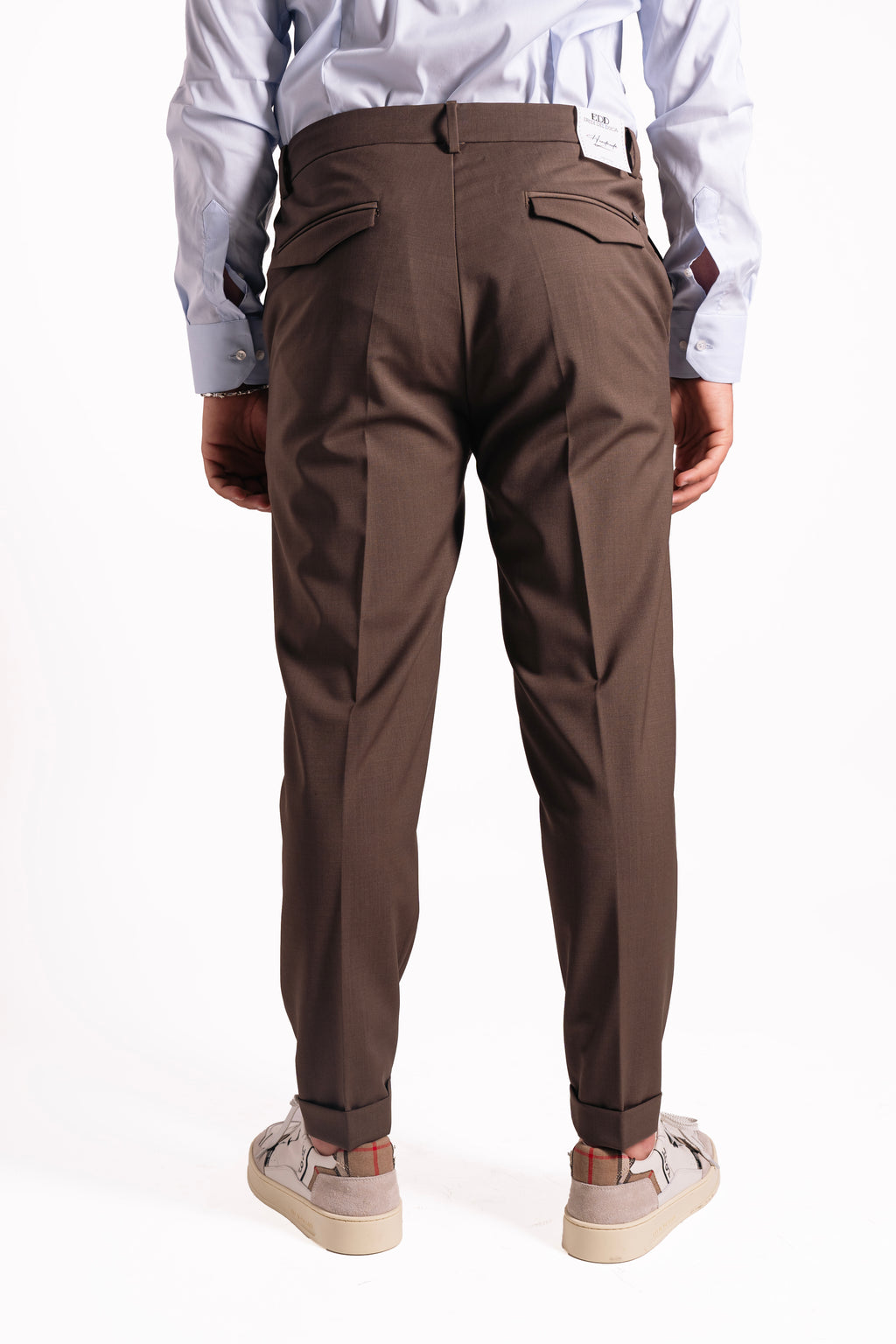 Pantalone con elastico laterale in fresco lana