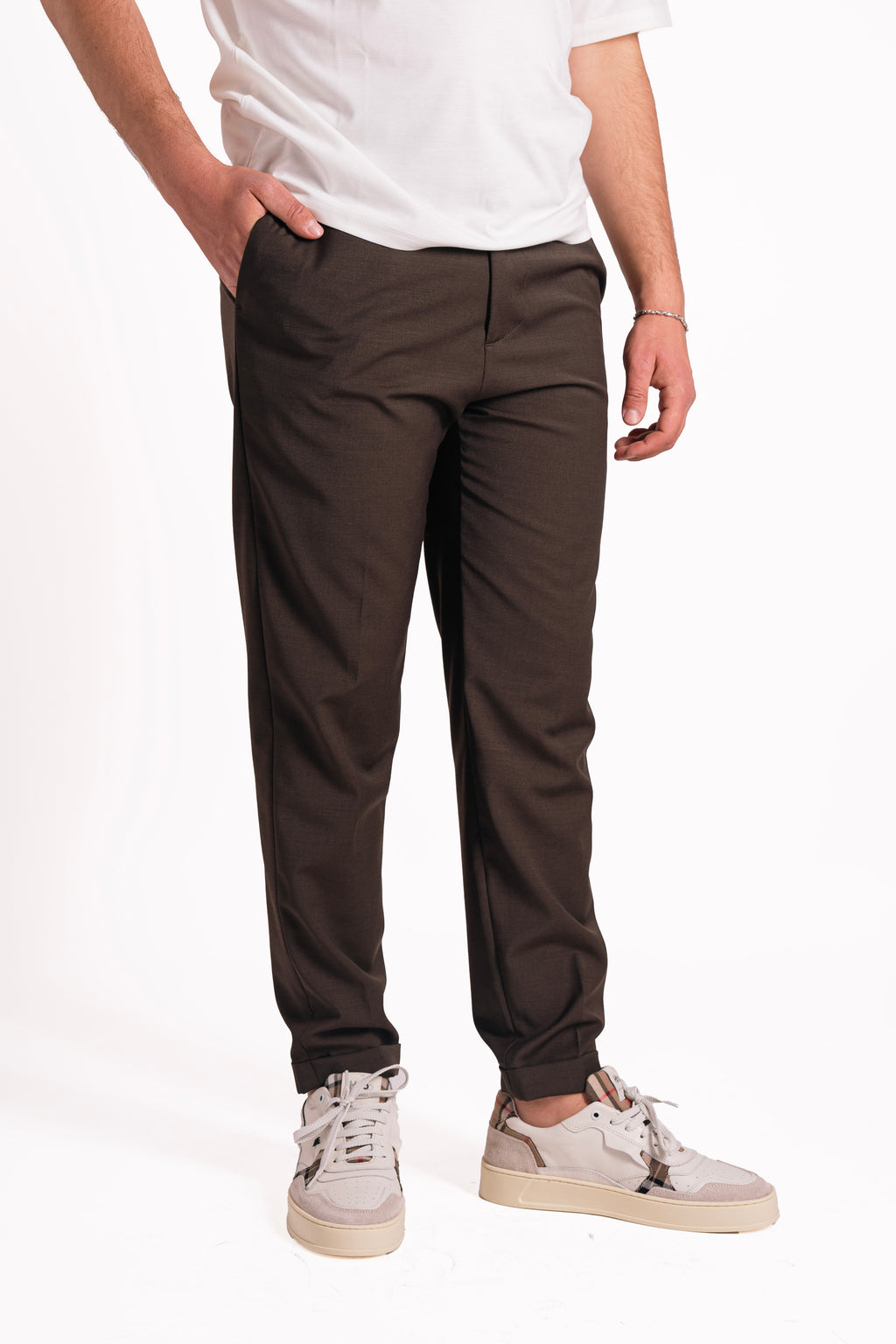 Pantalaccio con elastico laterale in fresco lana