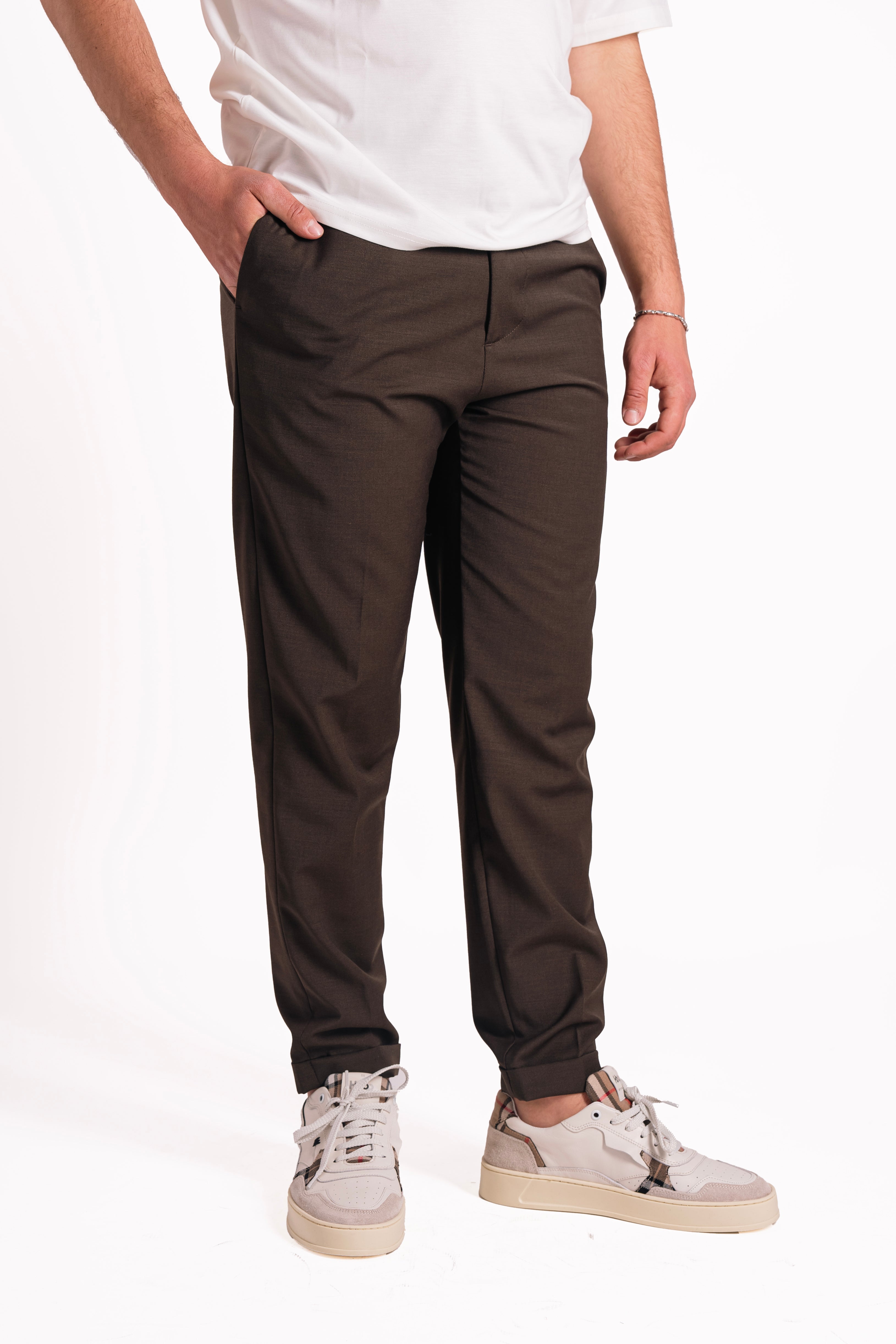 Pantalaccio con elastico laterale in fresco lana