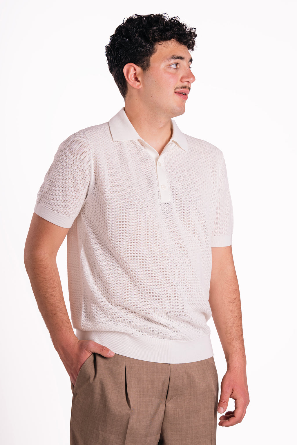 Polo in cotone e seta