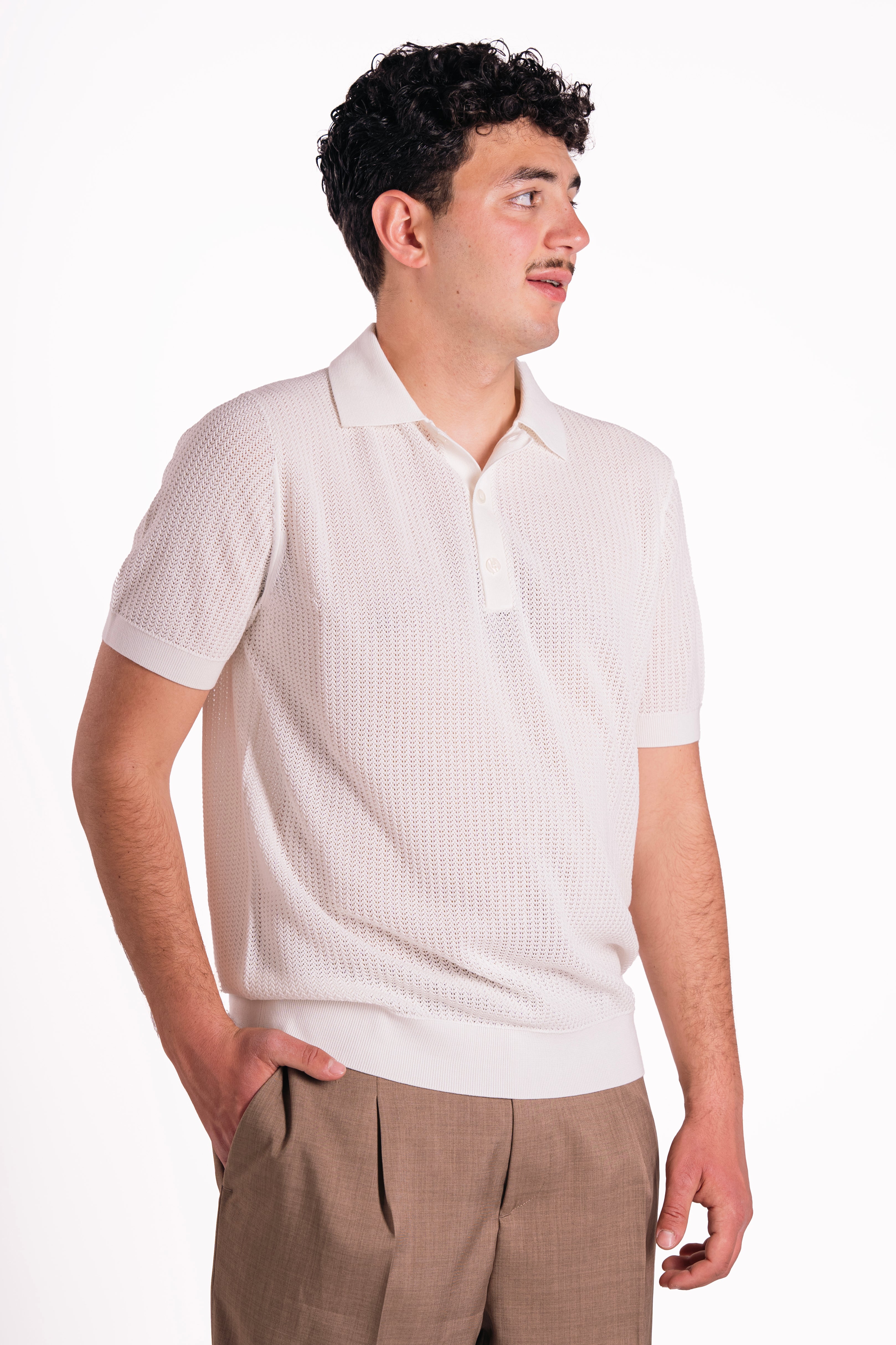 Polo in cotone e seta