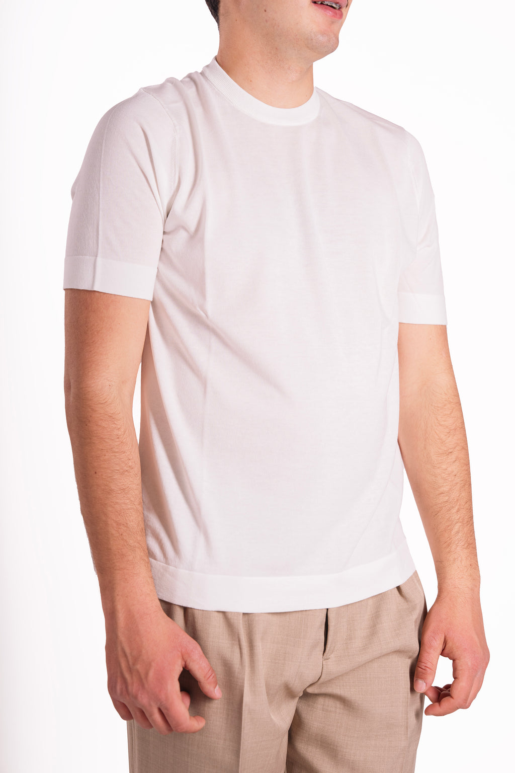 Maglia girocollo lyocell e seta