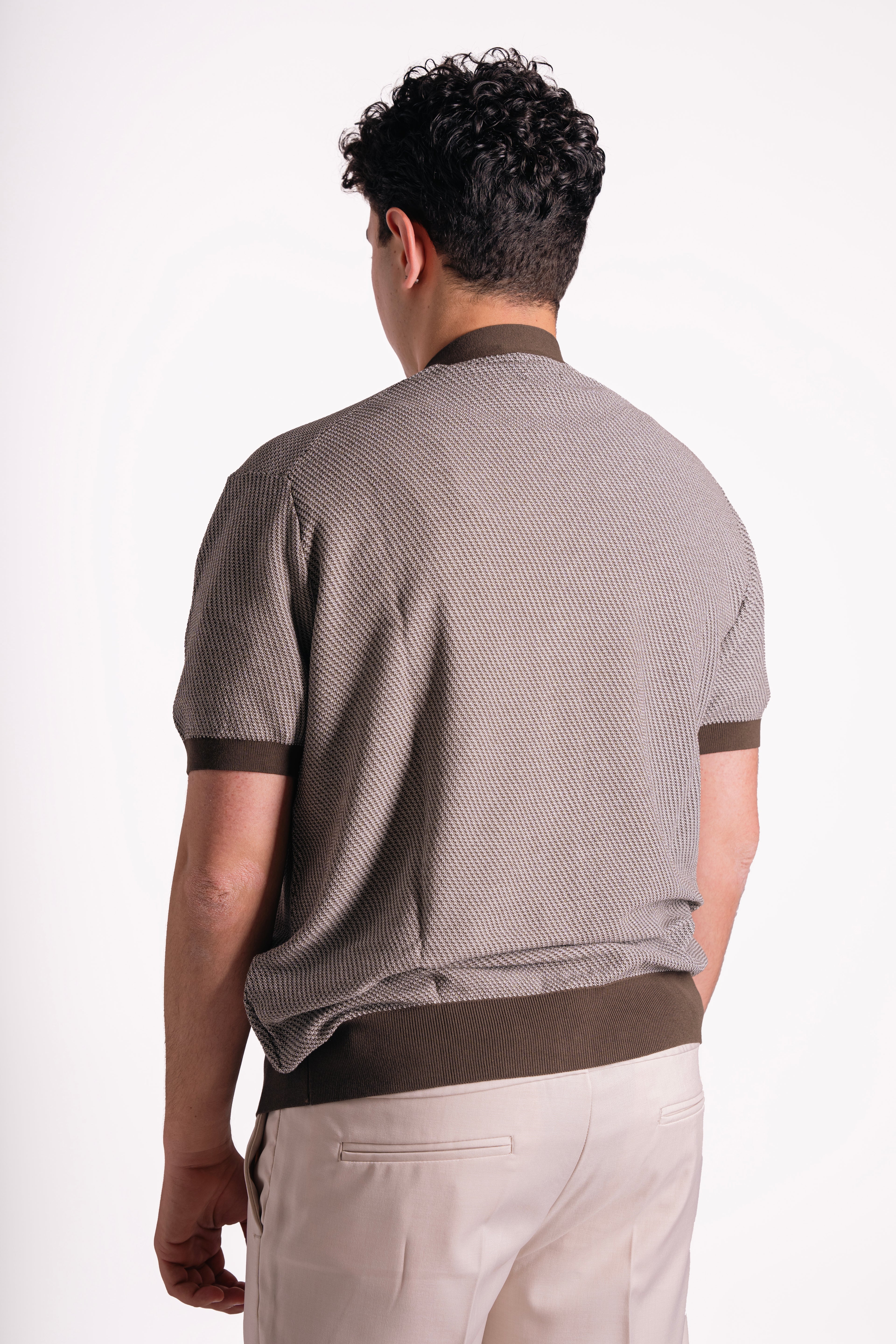 Cardigan mezza manica in crepe di cotone
