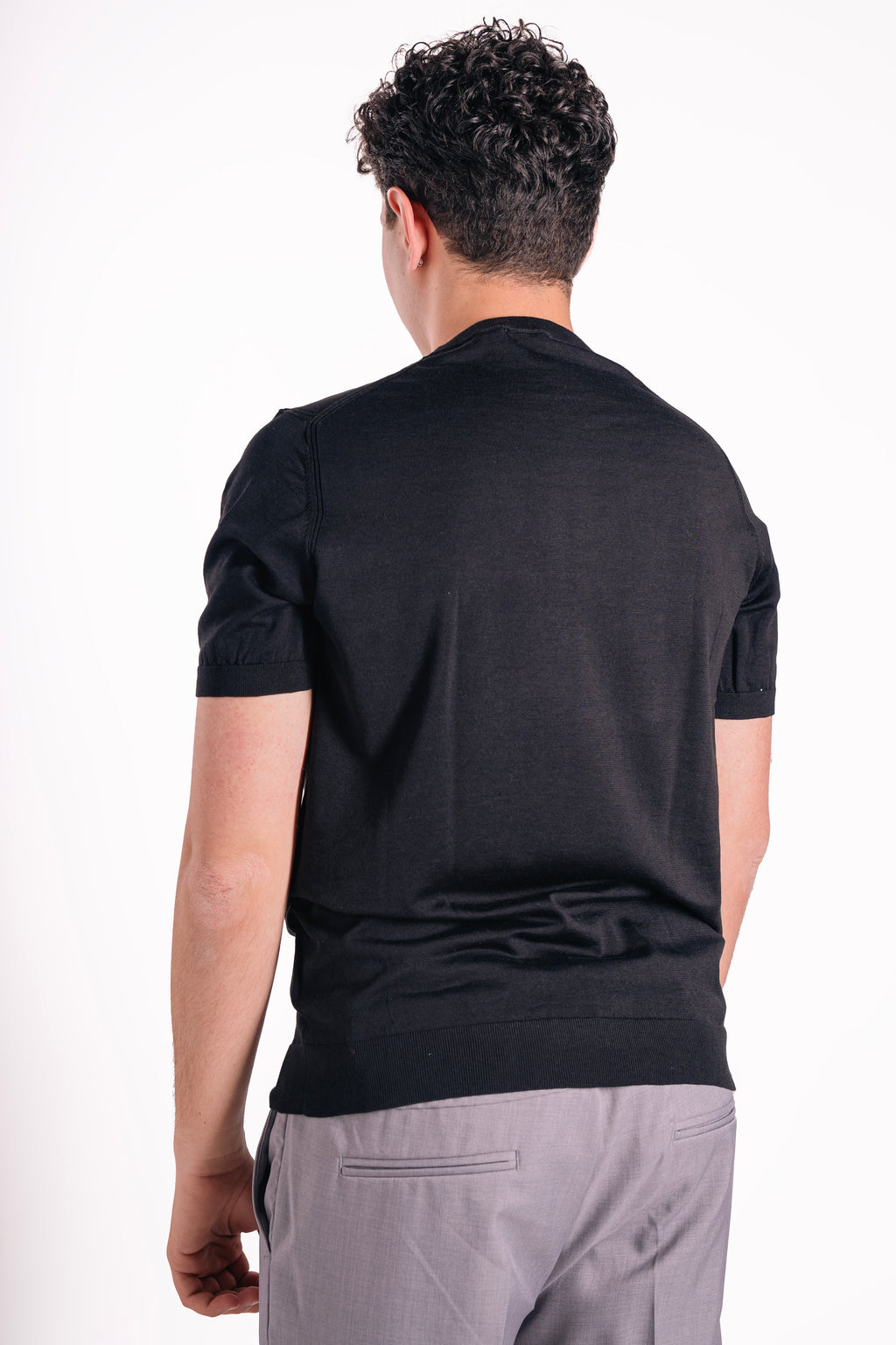 Maglia girocollo cotone e seta