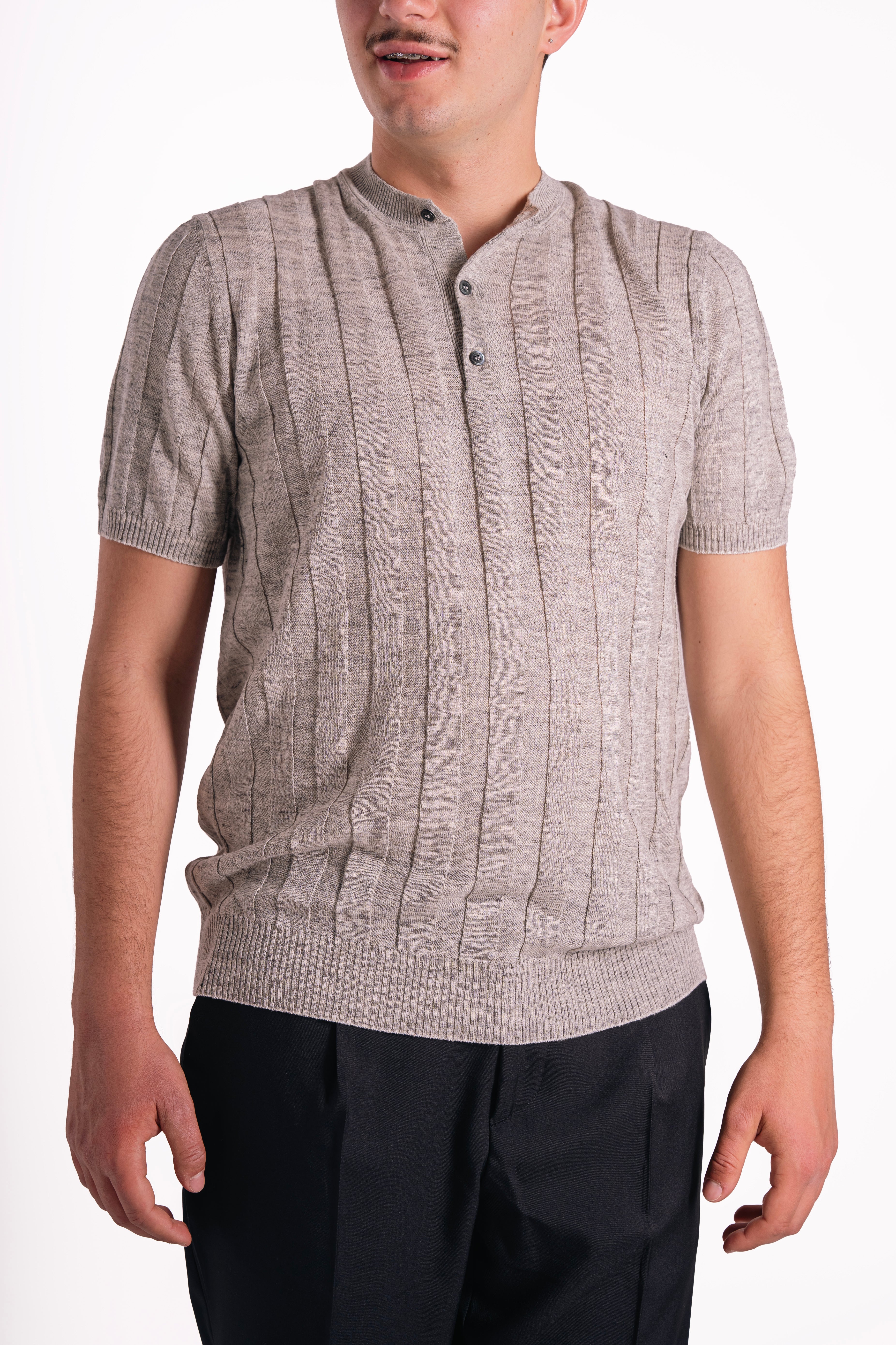 Maglia serafino lino e cotone