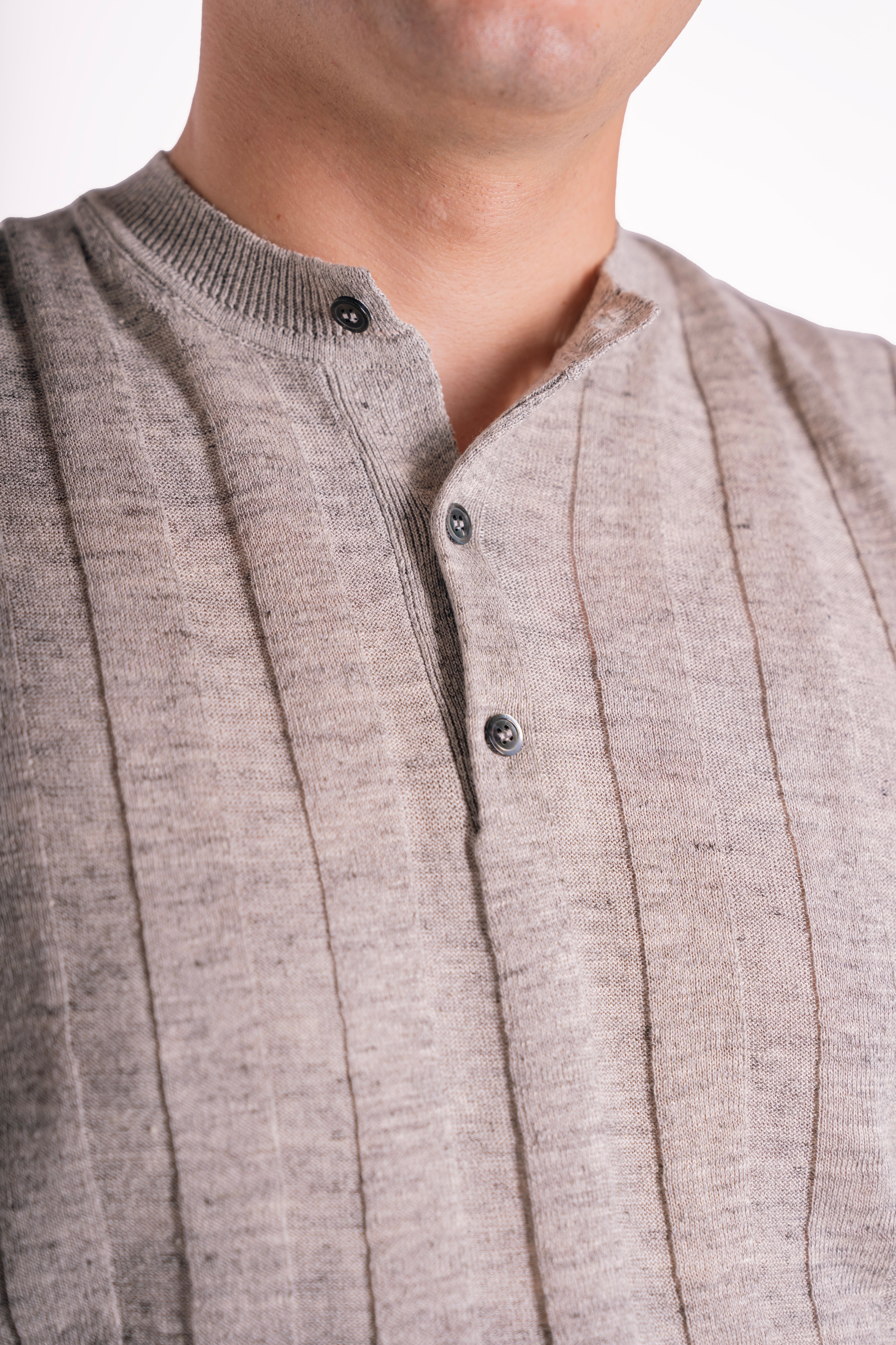 Maglia serafino lino e cotone
