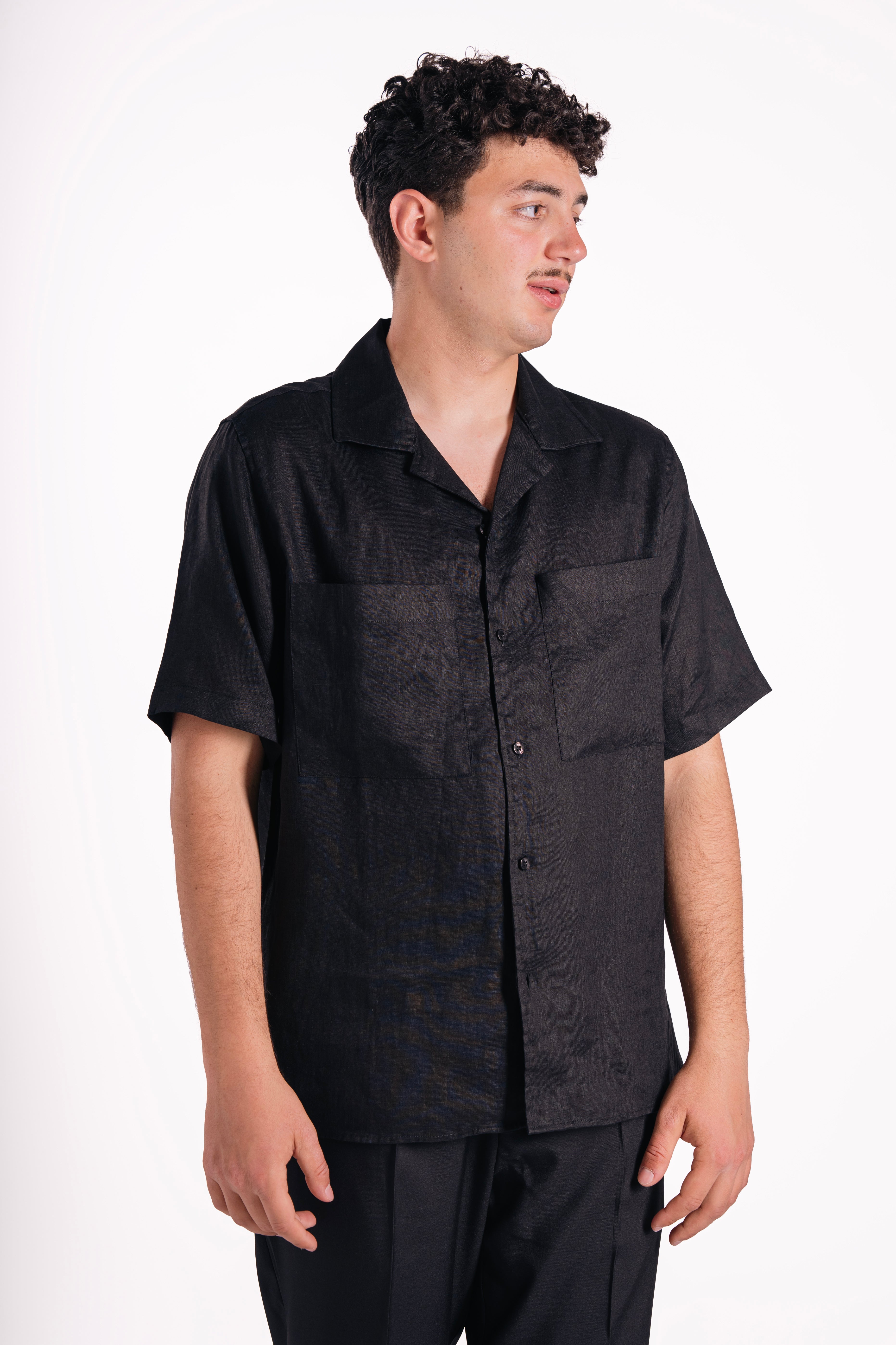 Camicia mezza manica 100% lino