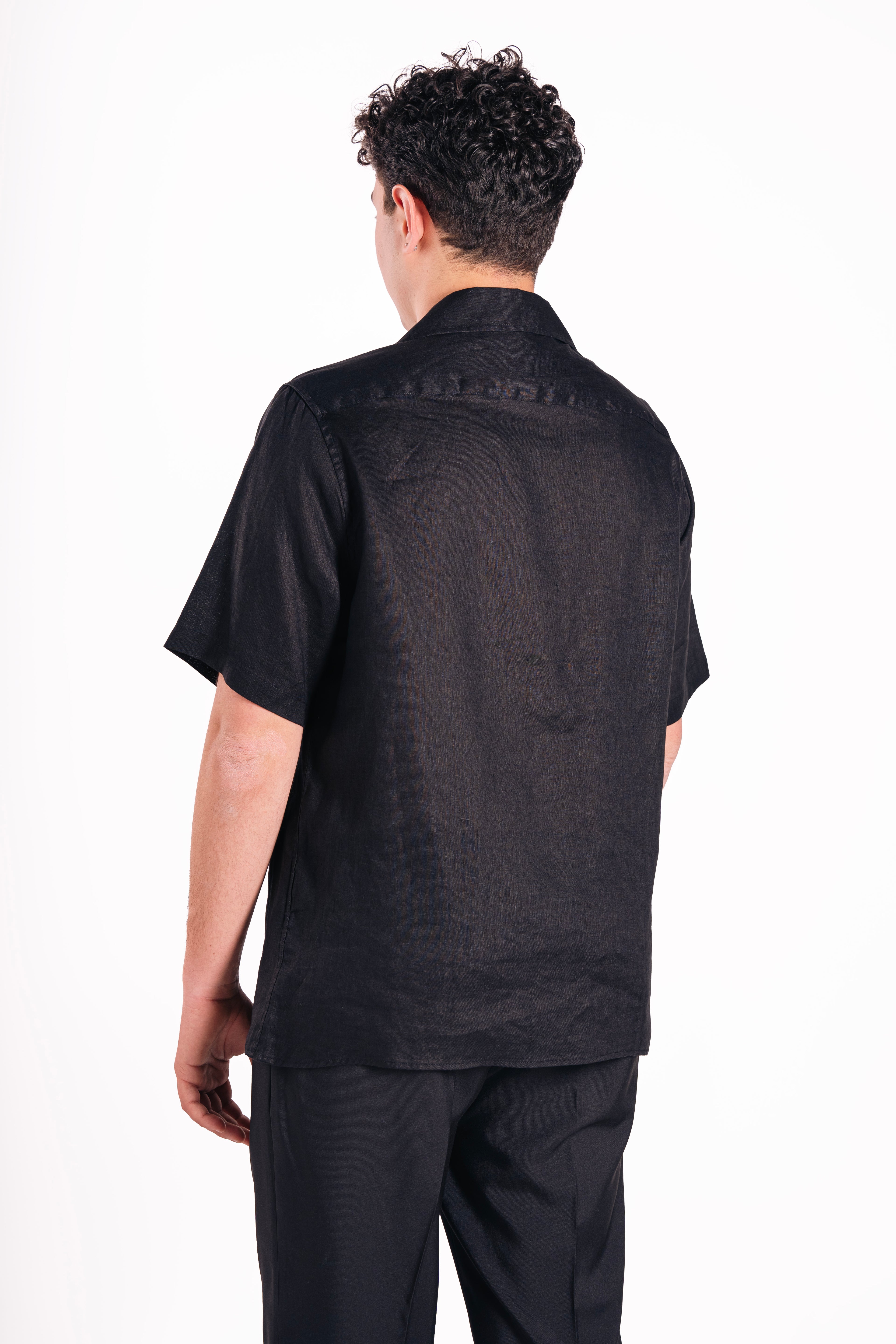 Camicia mezza manica 100% lino