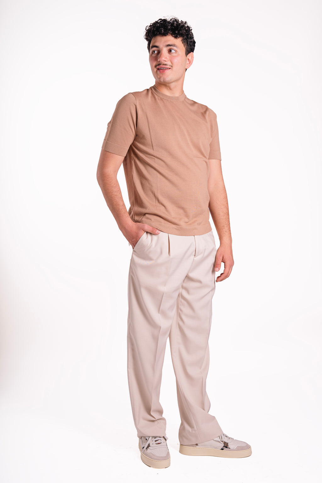 Maglia girocollo lyocell e seta
