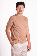 Maglia girocollo lyocell e seta