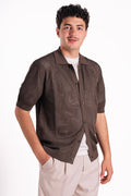 Cardigan traforato tencel e seta