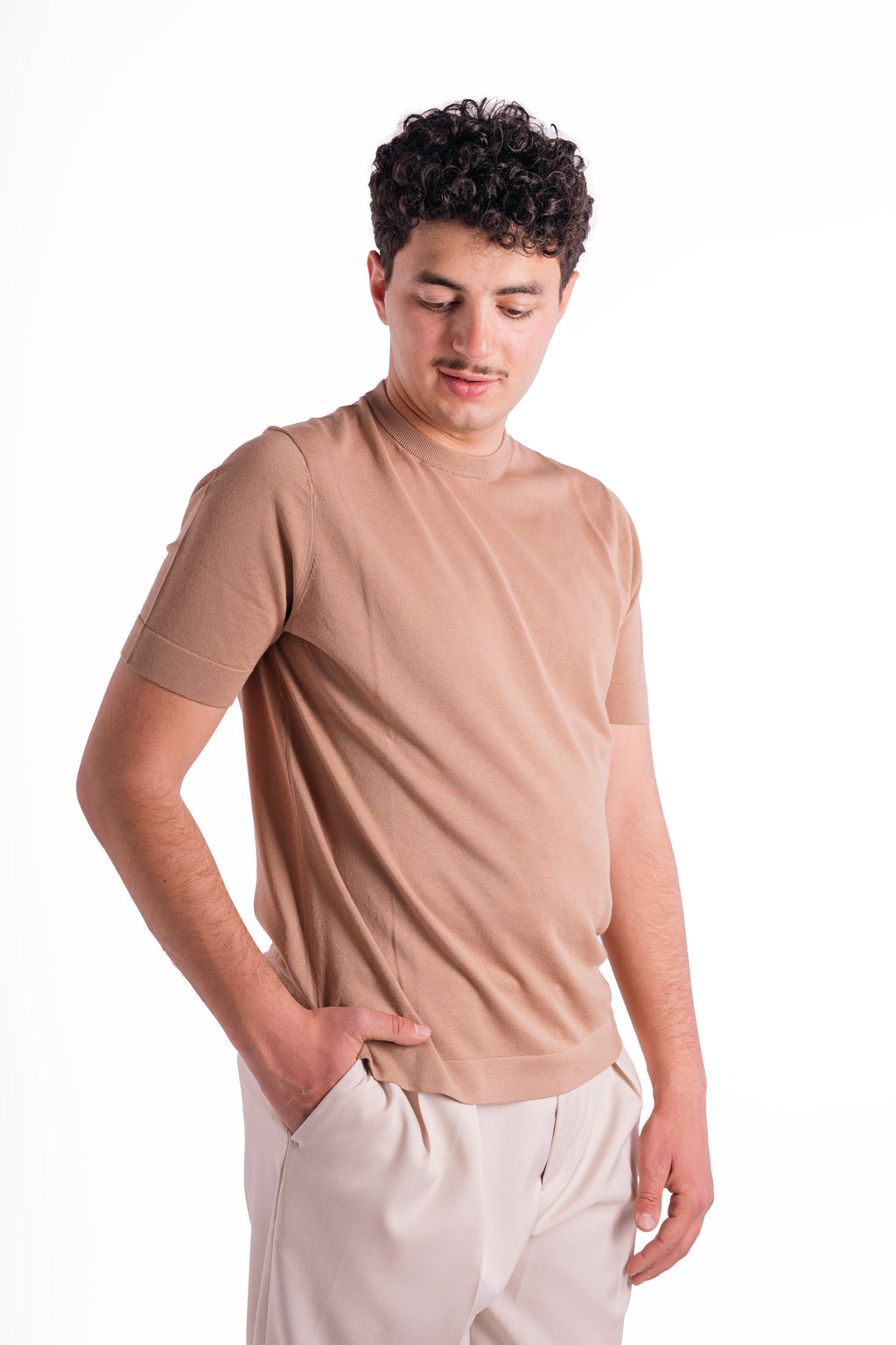 Maglia girocollo lyocell e seta