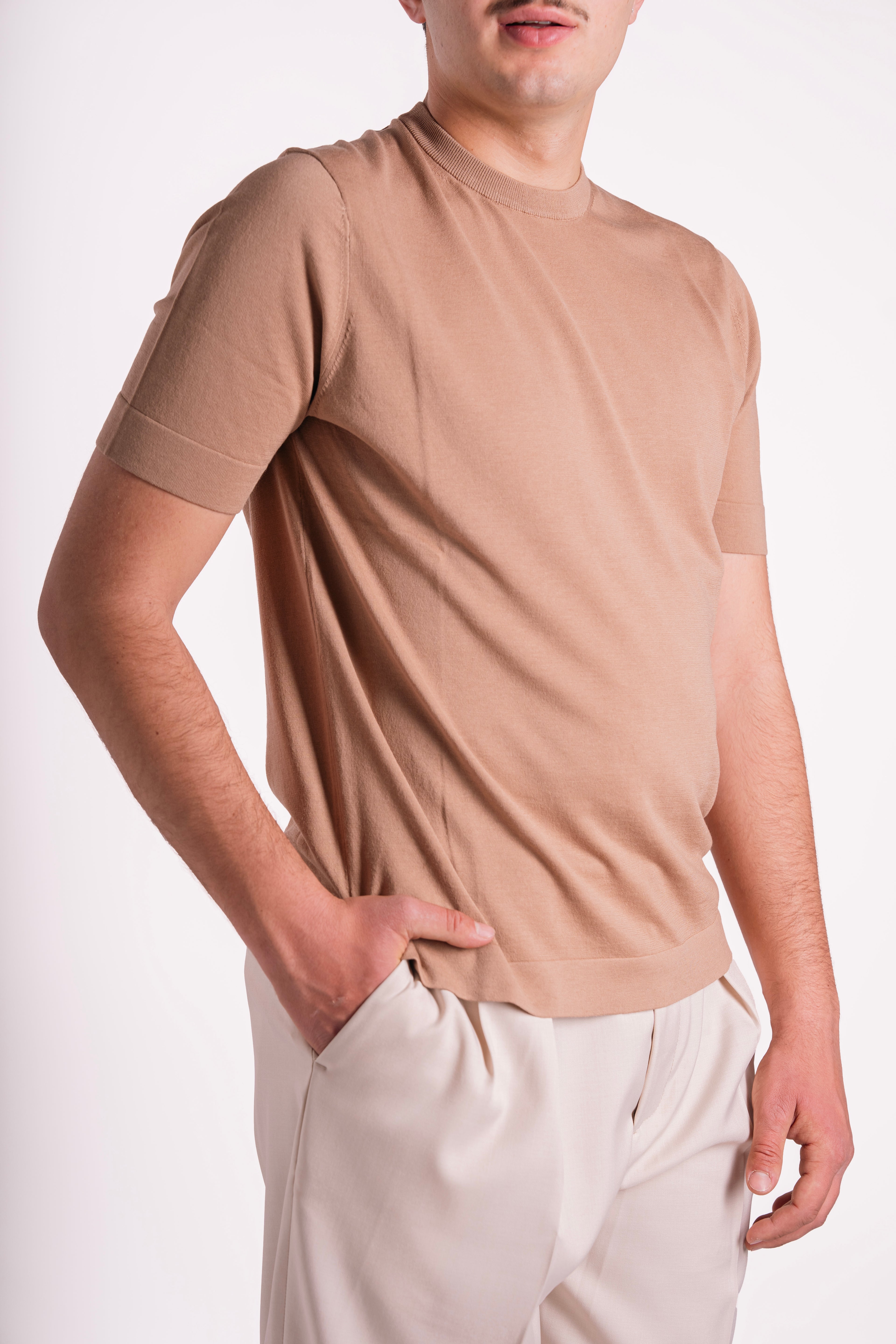 Maglia girocollo lyocell e seta