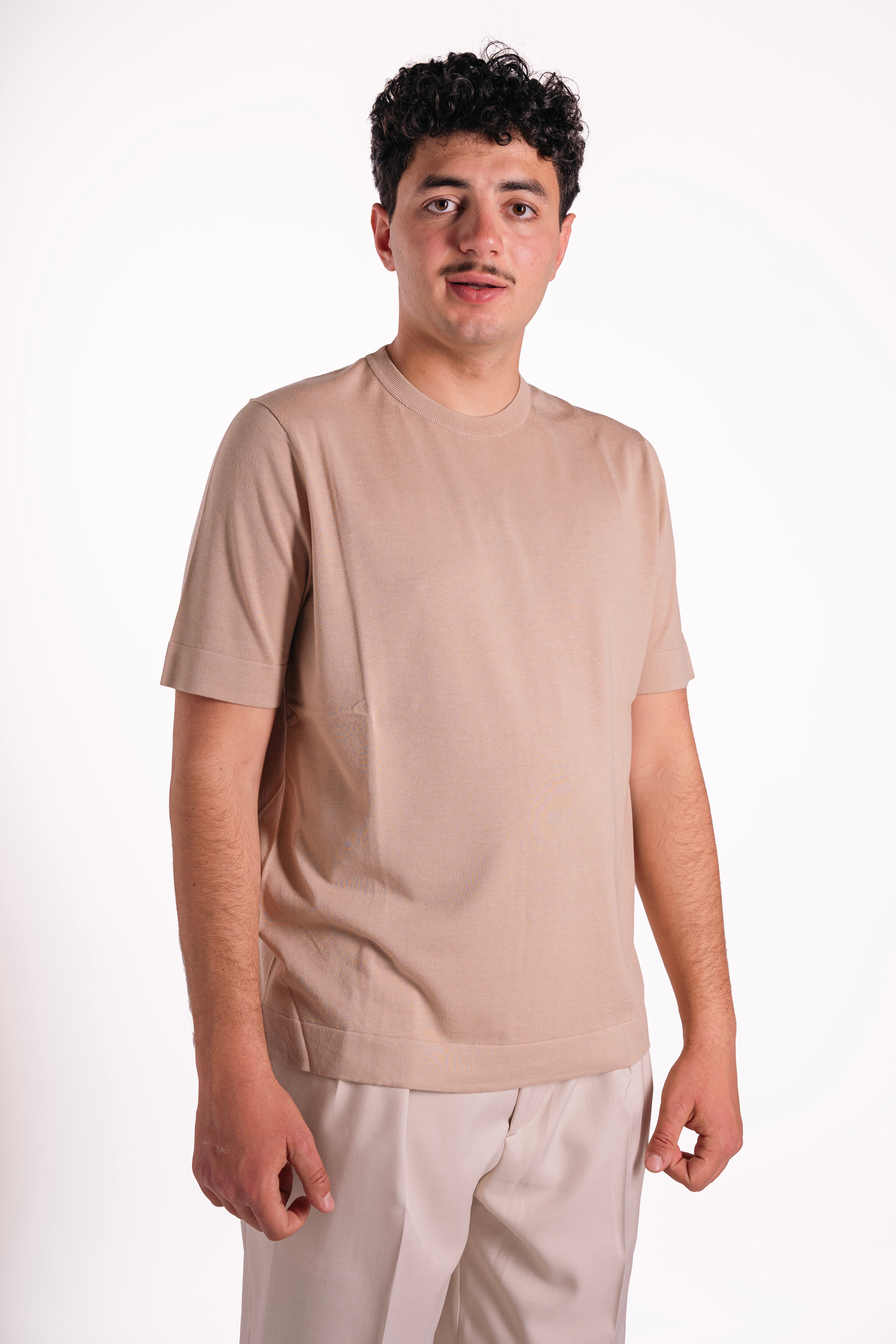 Maglia girocollo lyocell e seta