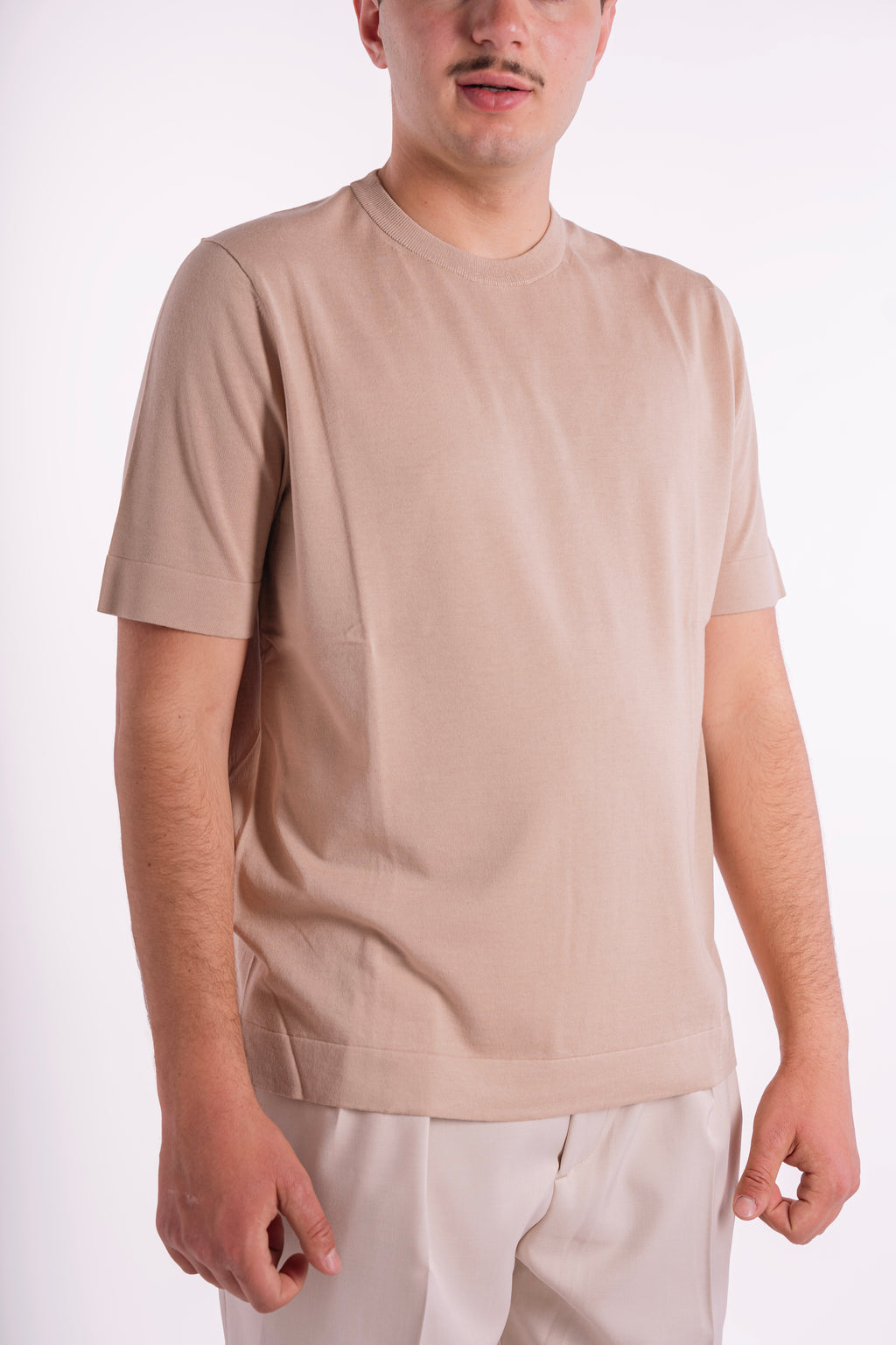 Maglia girocollo lyocell e seta