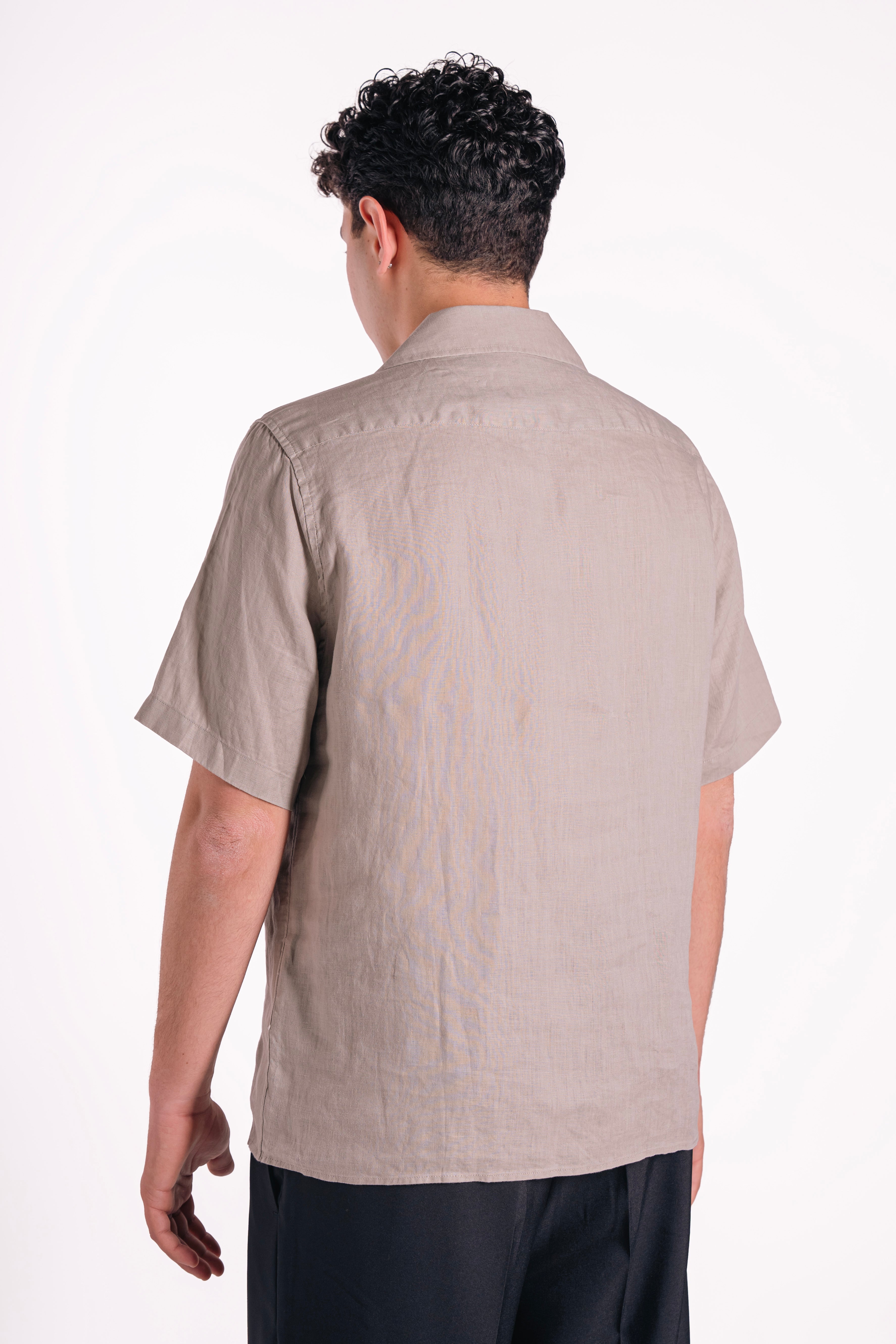 Camicia mezza manica 100% lino