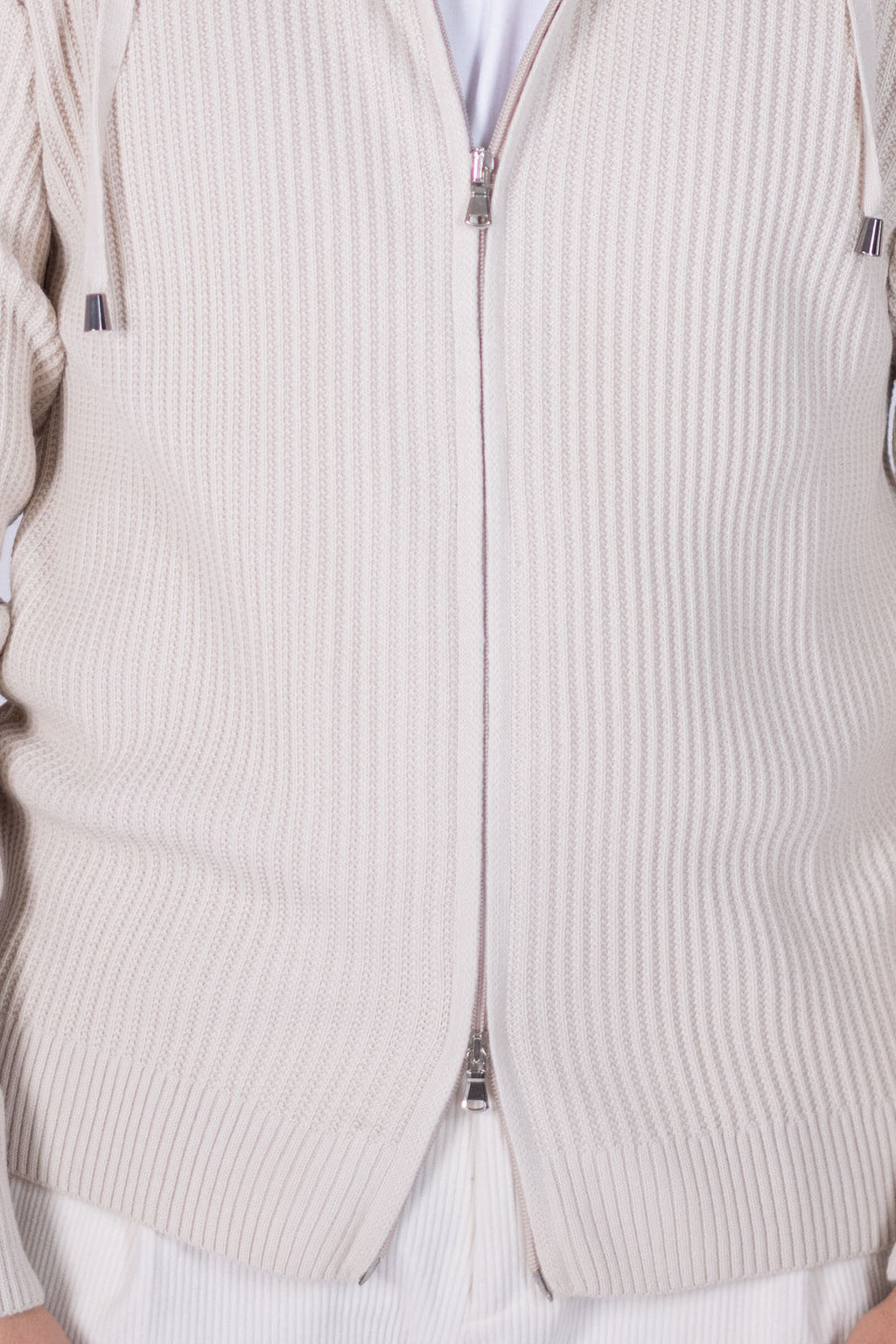 Cardigan con zip in lana