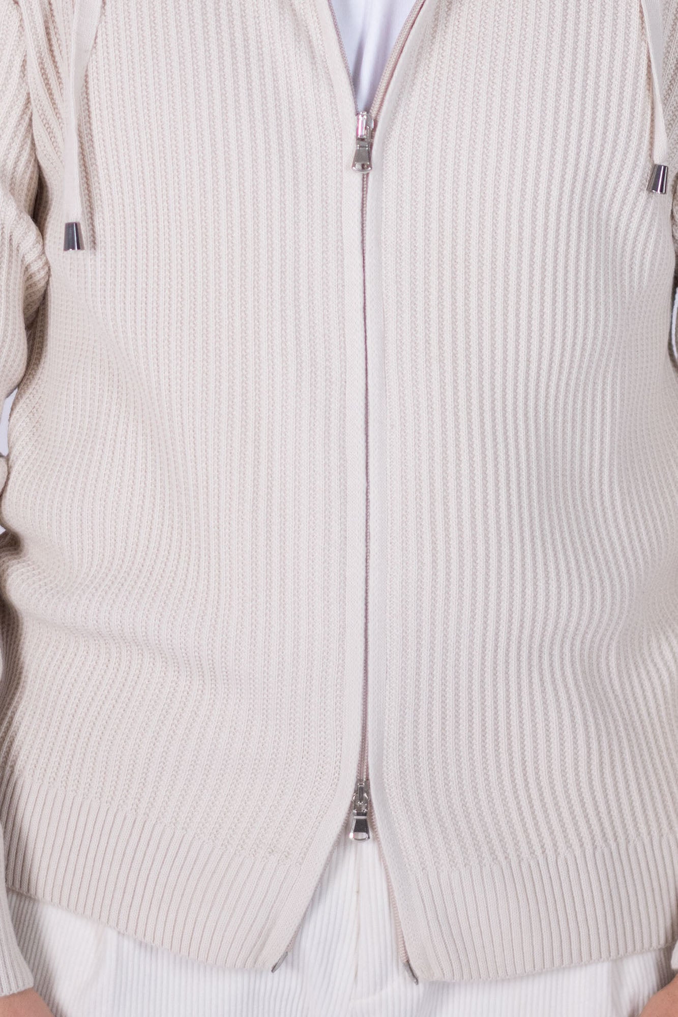Cardigan con zip in lana