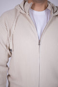 Cardigan con zip in lana