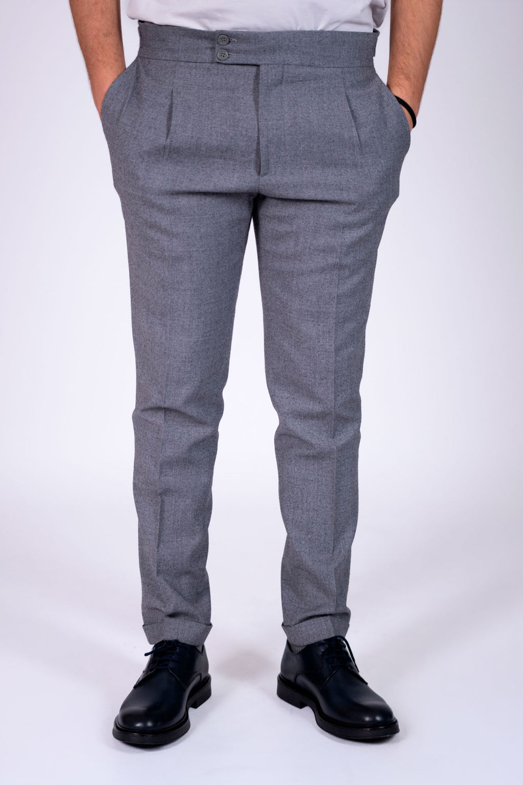 Pantalone Eredi del Duca in lana con doppia fibia