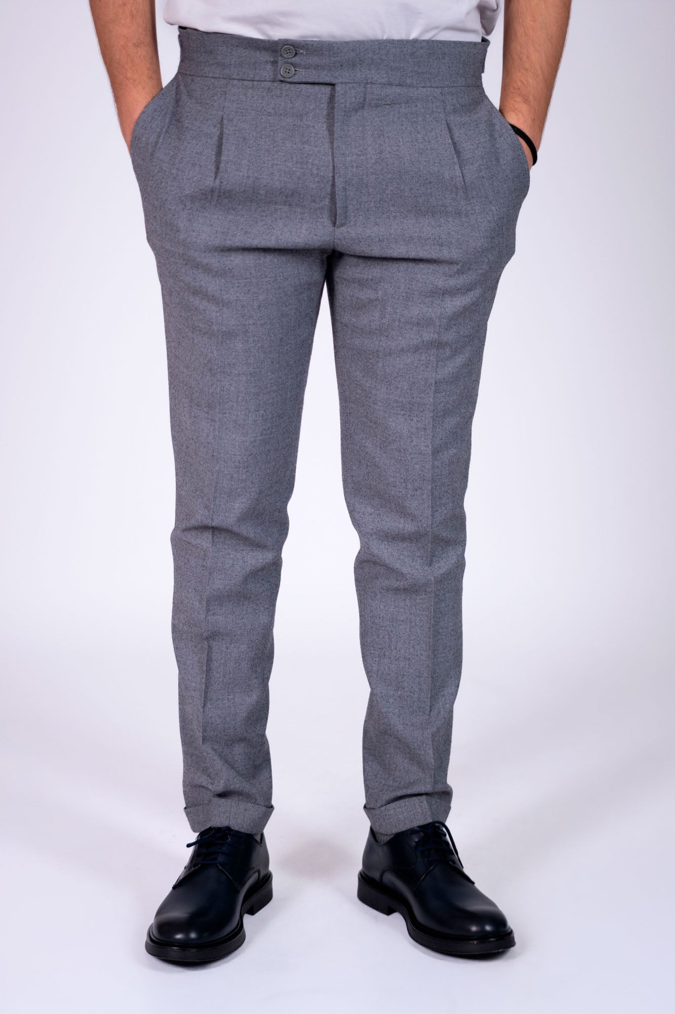 Pantalone Eredi del Duca in lana con doppia fibia