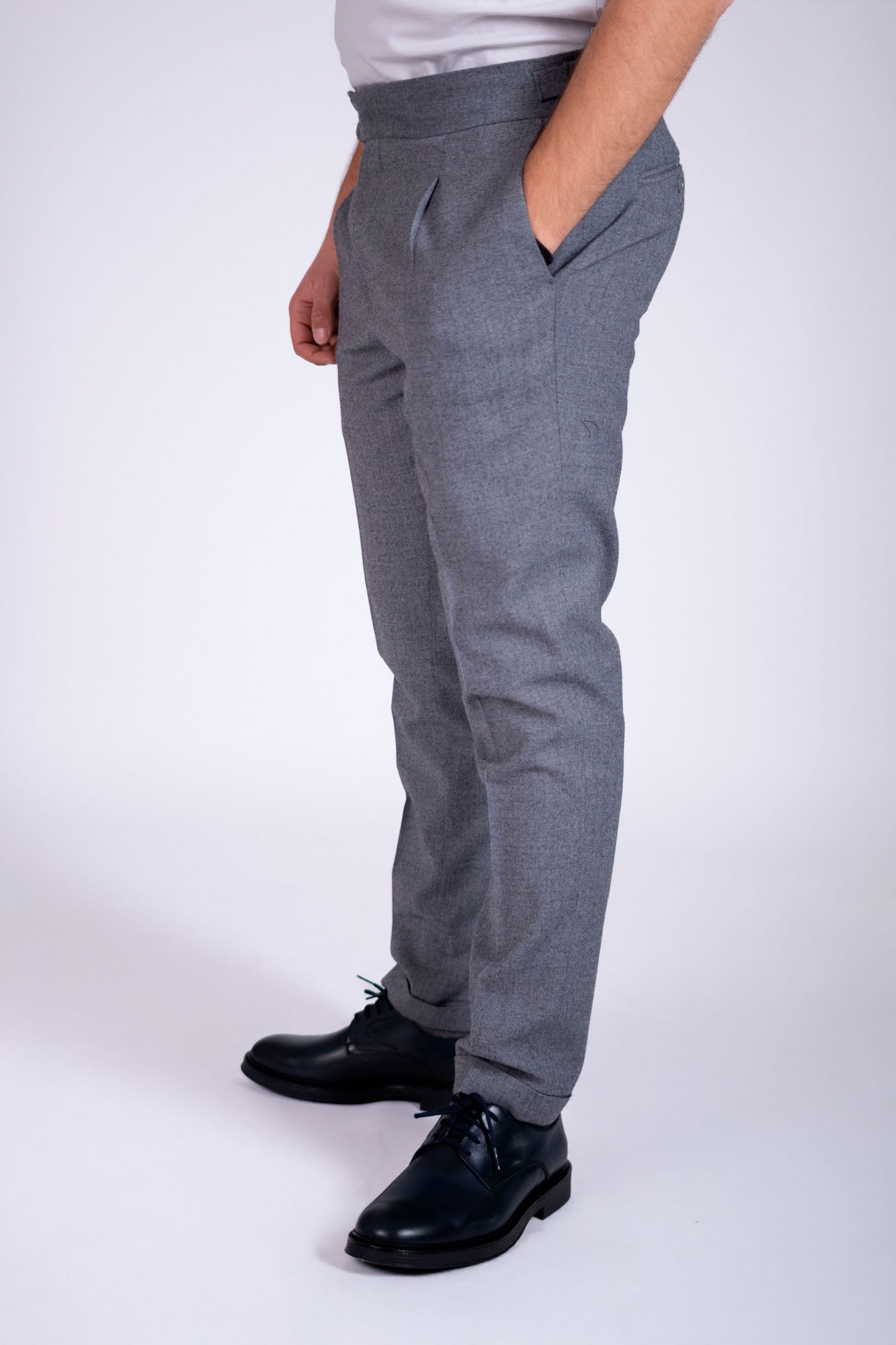 Pantalone Eredi del Duca in lana con doppia fibia