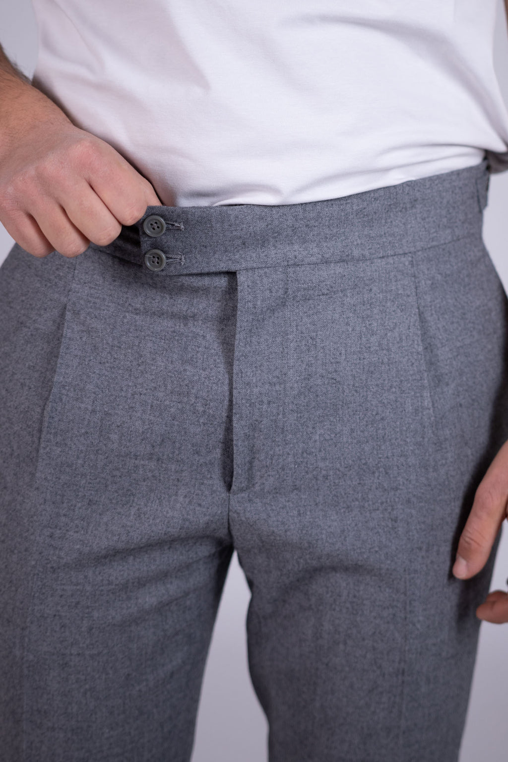 Pantalone Eredi del Duca in lana con doppia fibia
