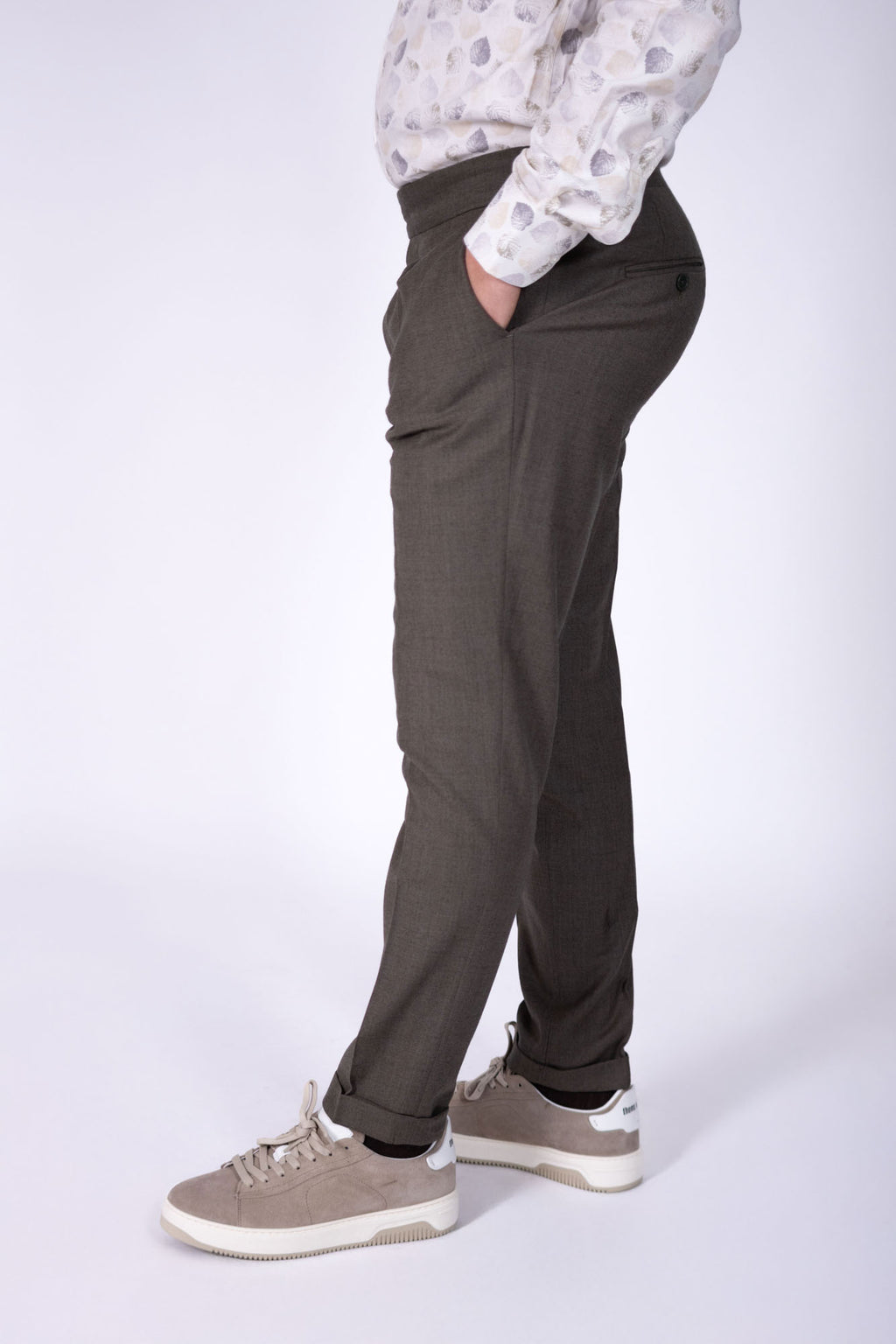 Pantalone Eredi Del Duca in lana con doppia fibia