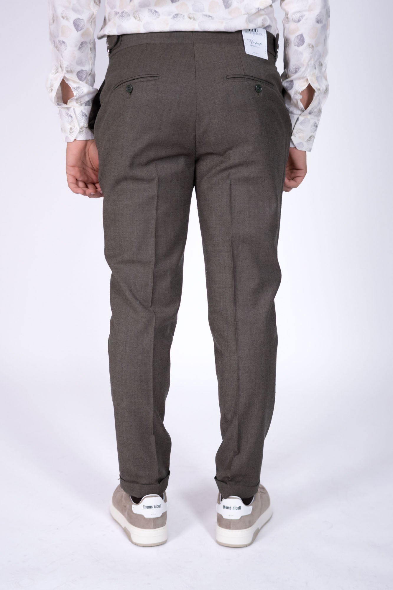 Pantalone Eredi Del Duca in lana con doppia fibia
