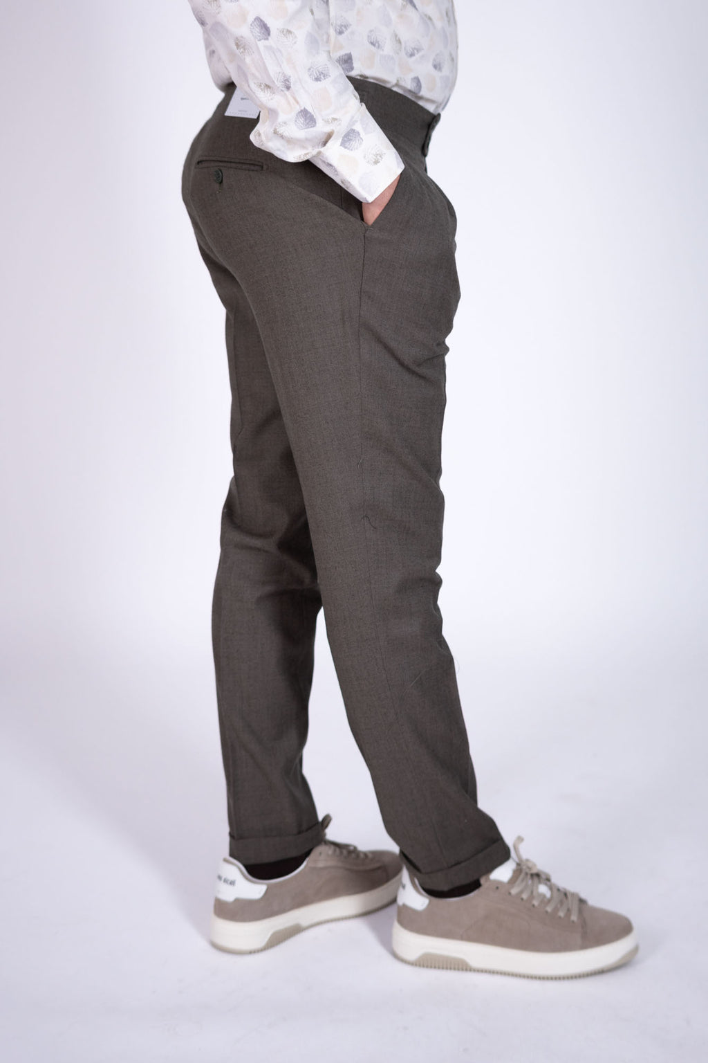 Pantalone Eredi Del Duca in lana con doppia fibia