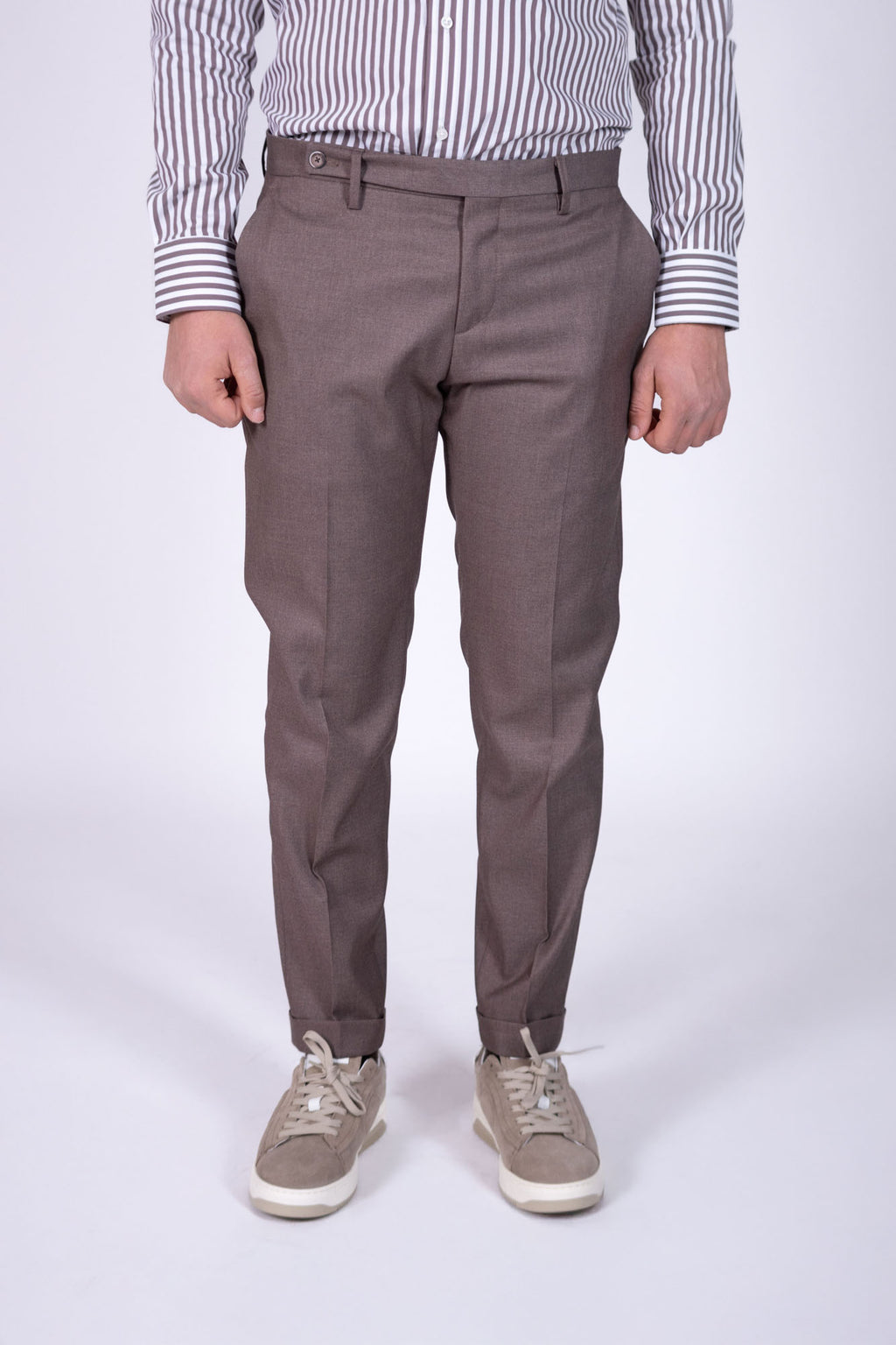 Pantalone Eredi Del Duca in lana con abbottonatura laterale