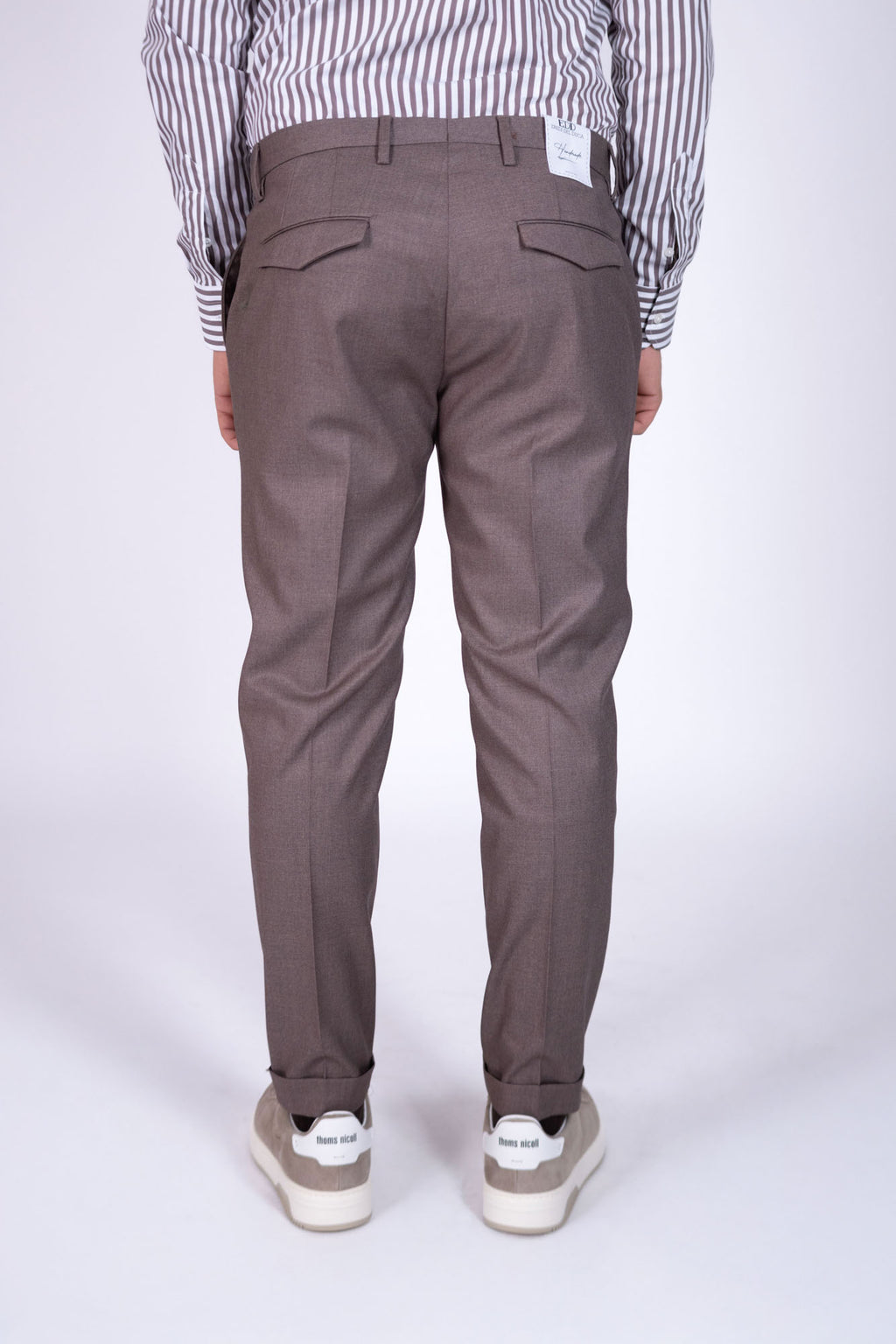 Pantalone Eredi Del Duca in lana con abbottonatura laterale