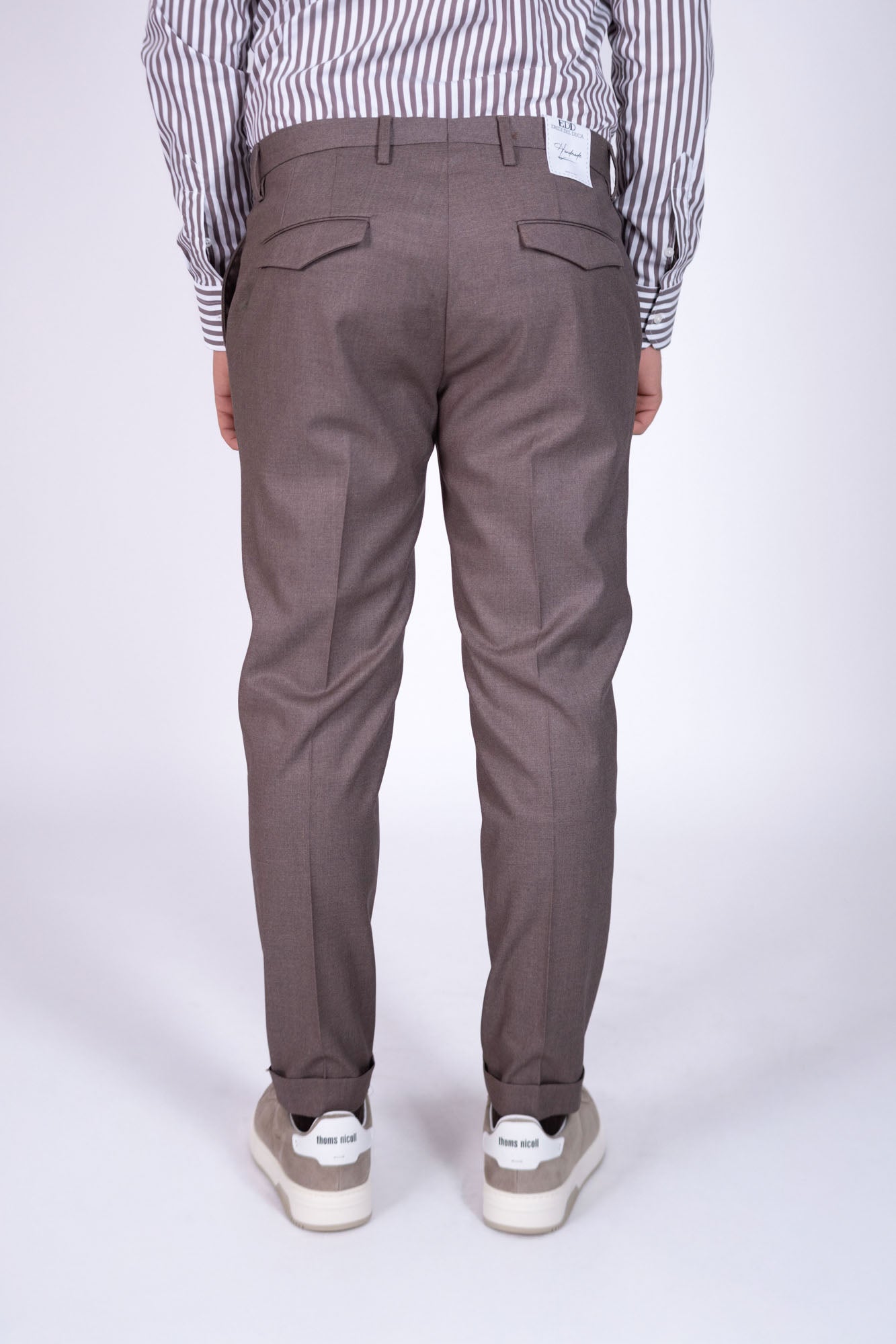 Pantalone Eredi Del Duca in lana con abbottonatura laterale