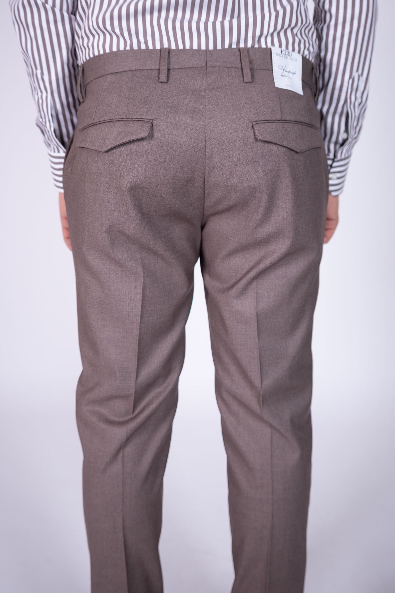 Pantalone Eredi Del Duca in lana con abbottonatura laterale