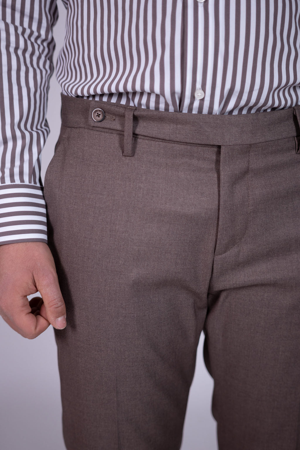 Pantalone Eredi Del Duca in lana con abbottonatura laterale