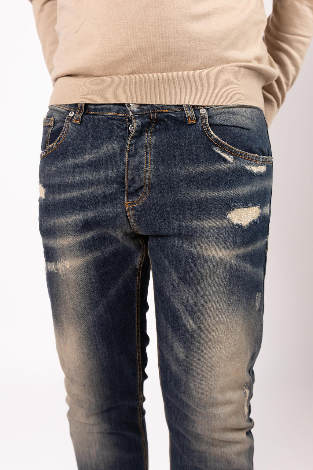 Jeans Different sabbiato fondo blu