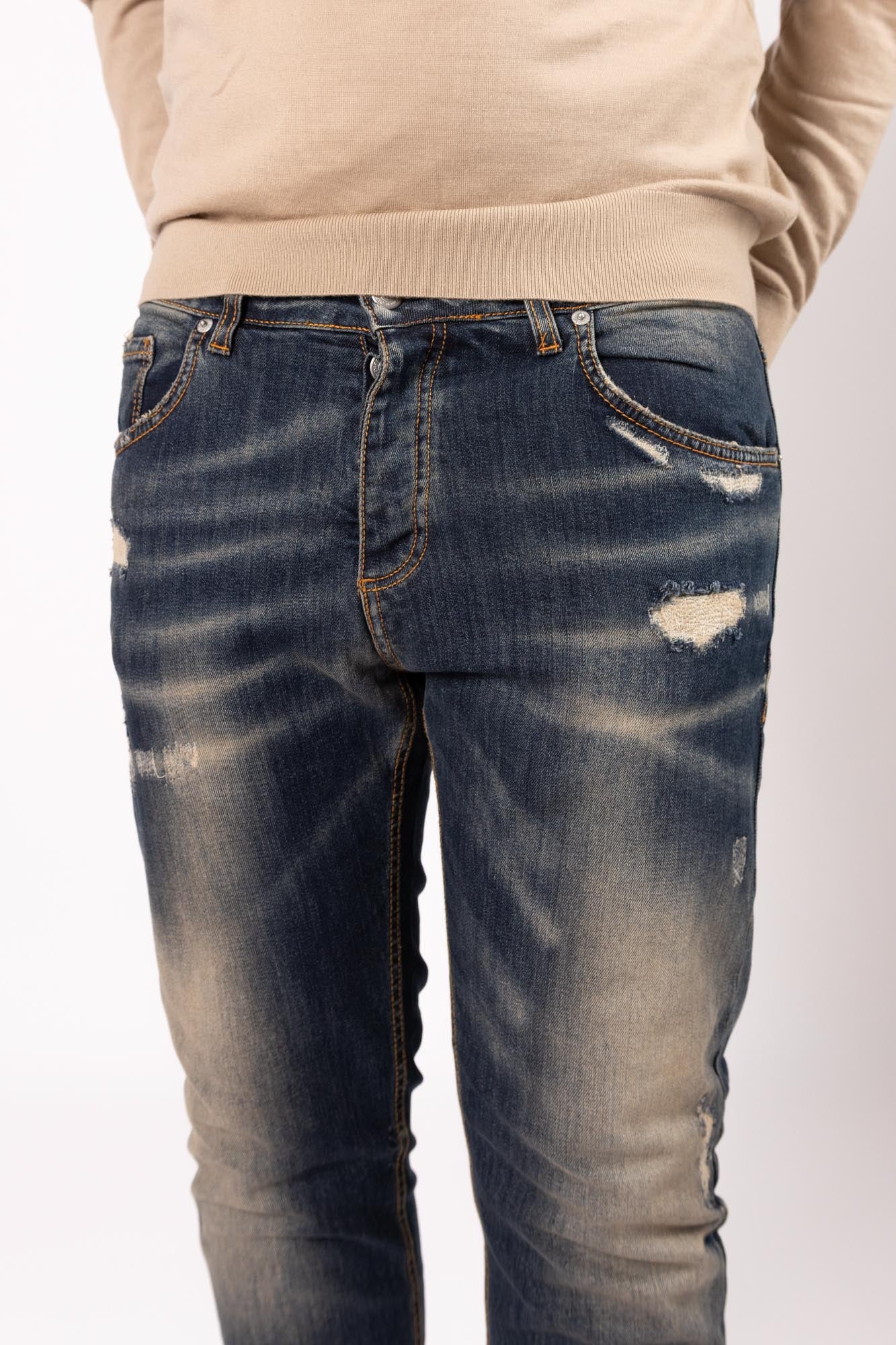 Jeans Different sabbiato fondo blu